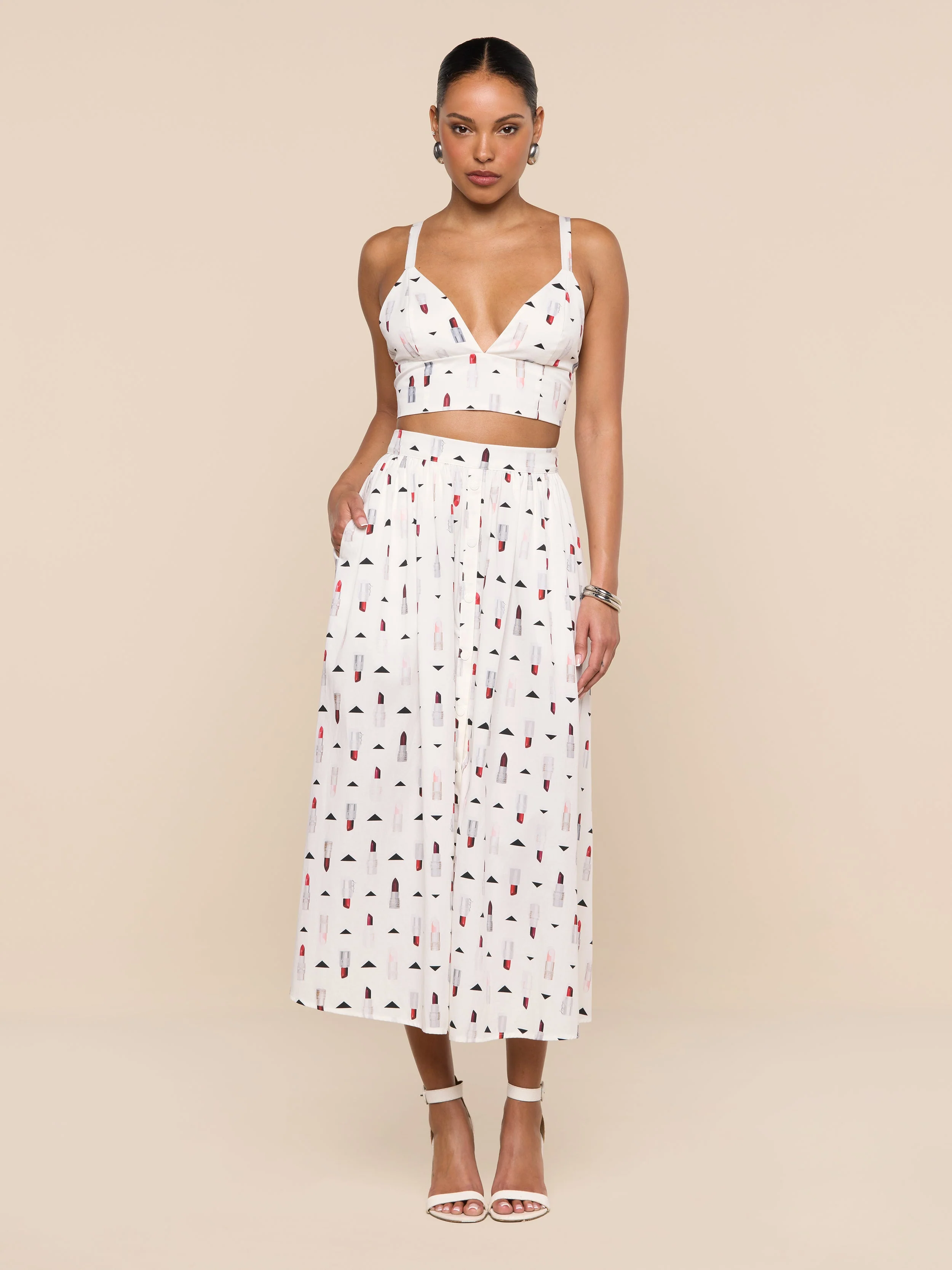 L'AGENCE - Seina Poplin Midi Skirt