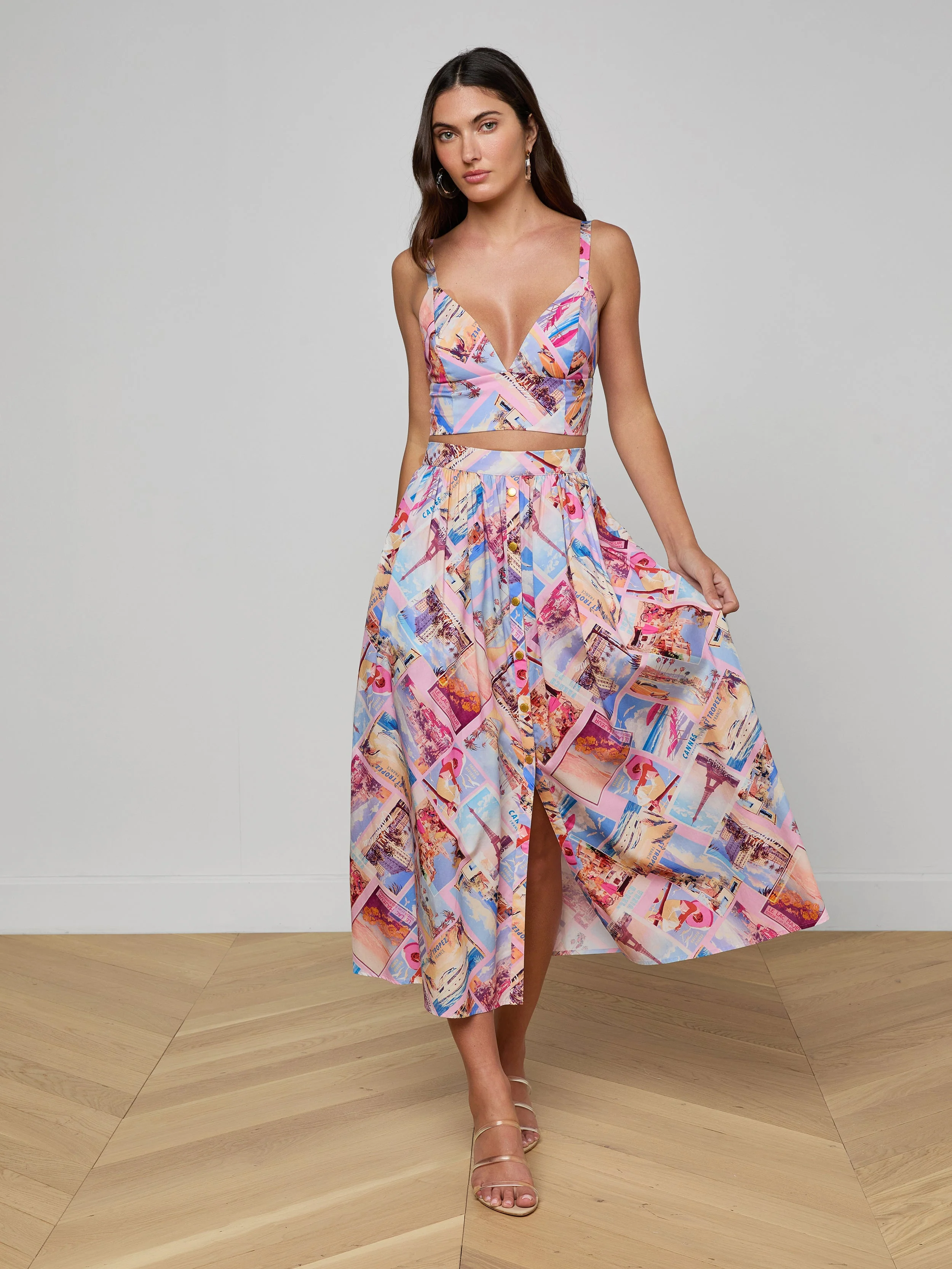 L'AGENCE - Seina Poplin Midi Skirt
