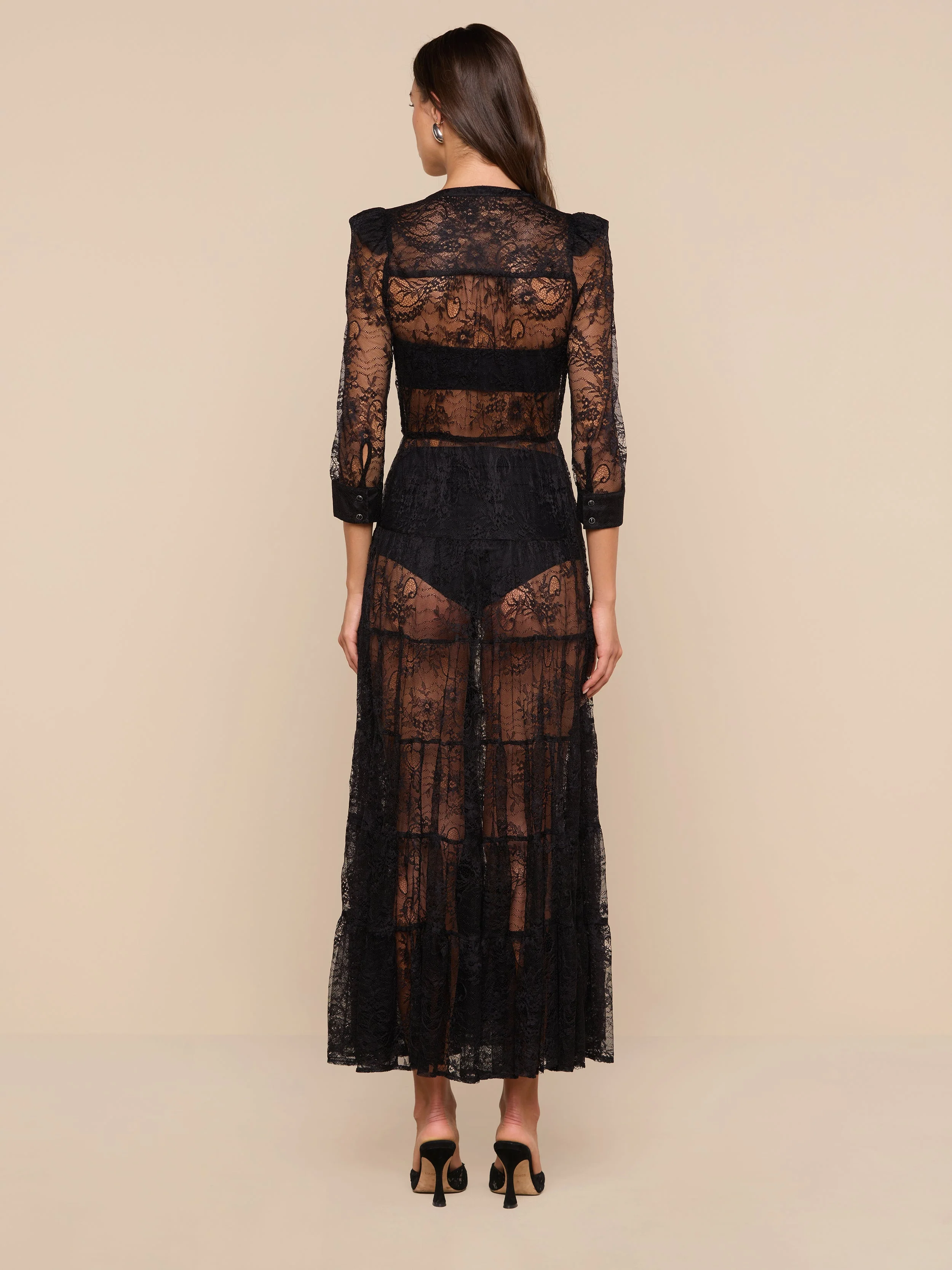 L'AGENCE - Seraphina Lace Tiered Maxi Dress - Image 5