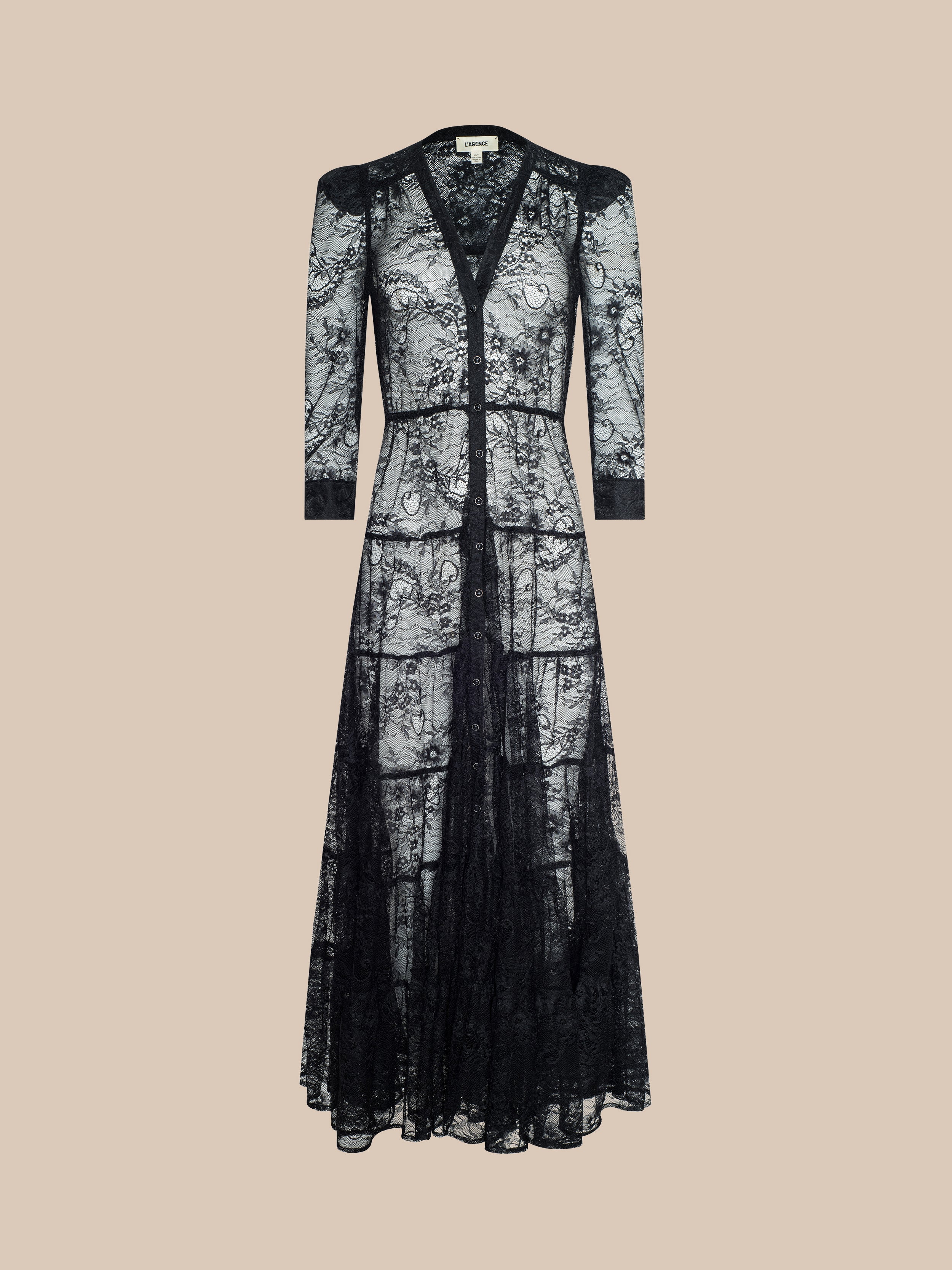 L'AGENCE - Seraphina Lace Tiered Maxi Dress - Image 7