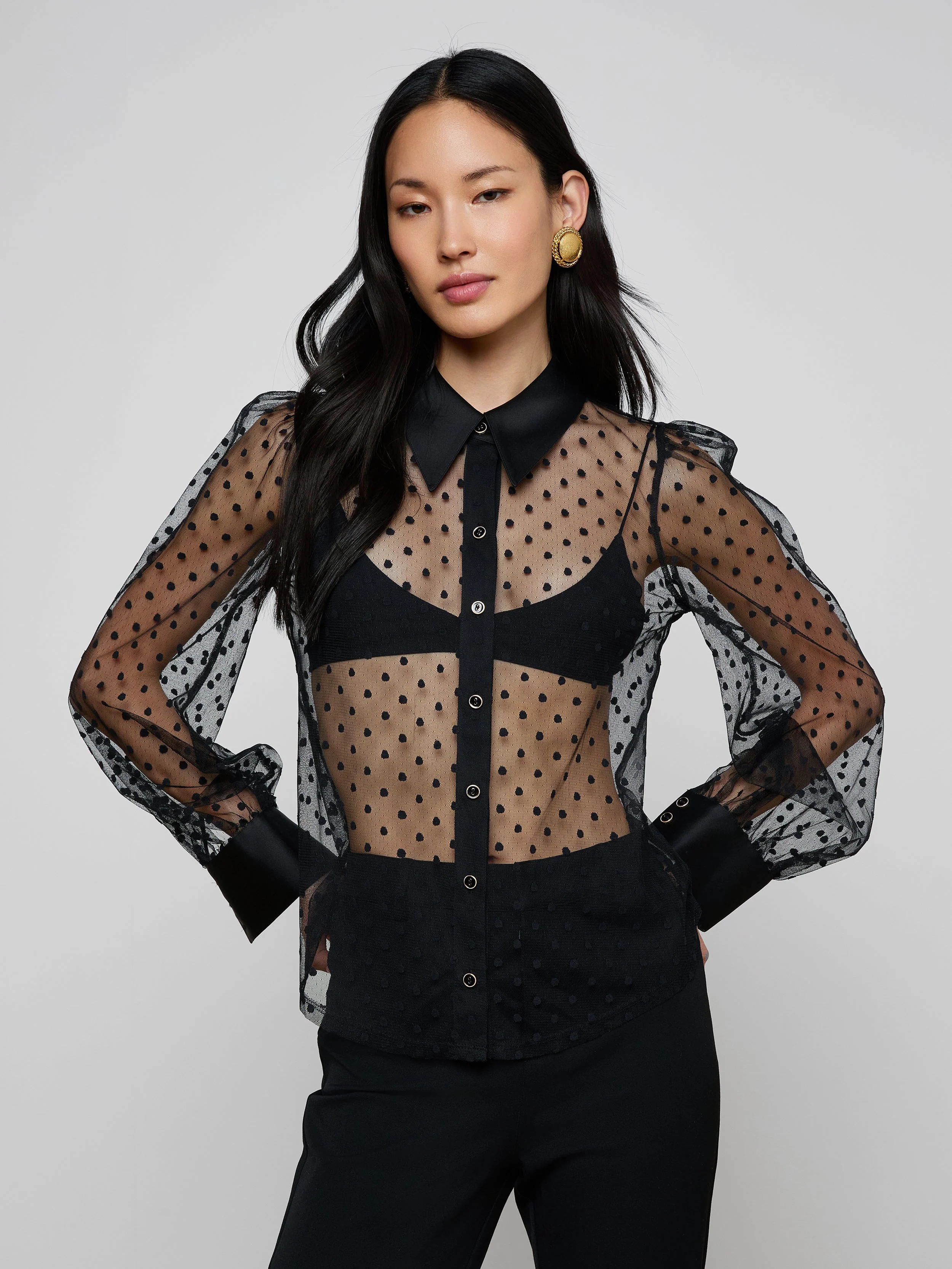 L'AGENCE - Sophie Long - Sleeved Blouse