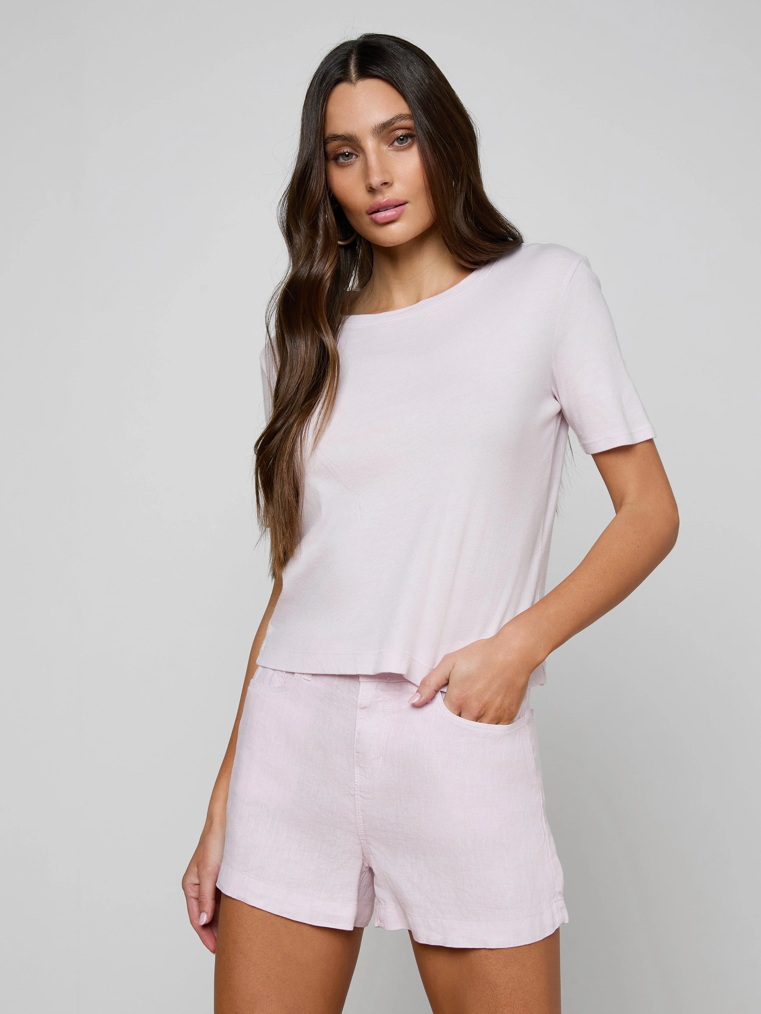 L'AGENCE - Stormy Cropped Cotton Tee