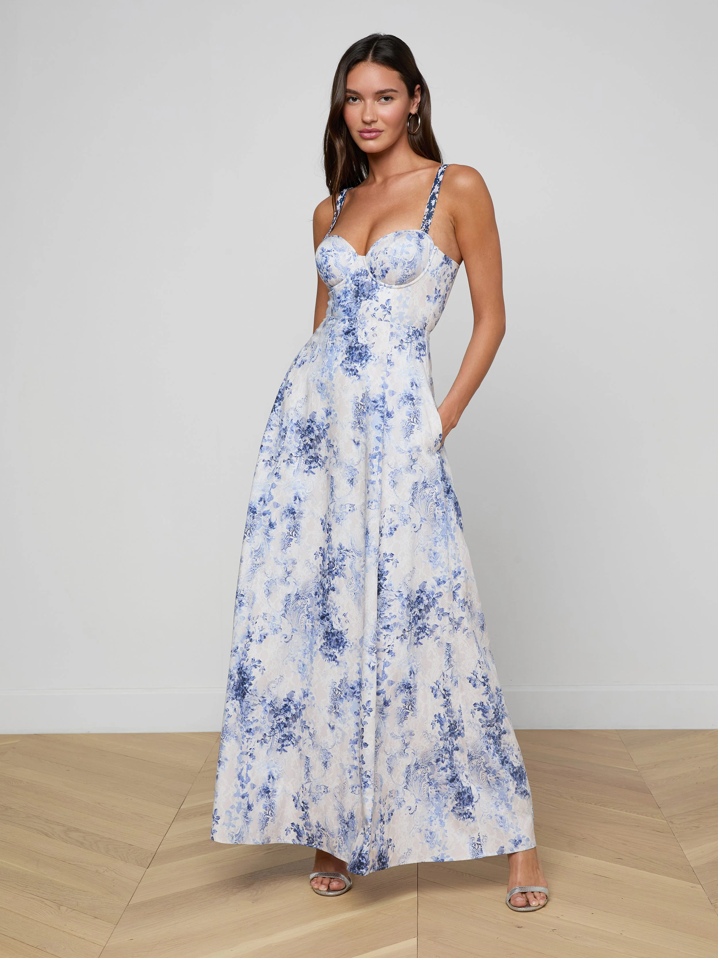 L'AGENCE - Sutton Beaded Strap Gown - Image 2