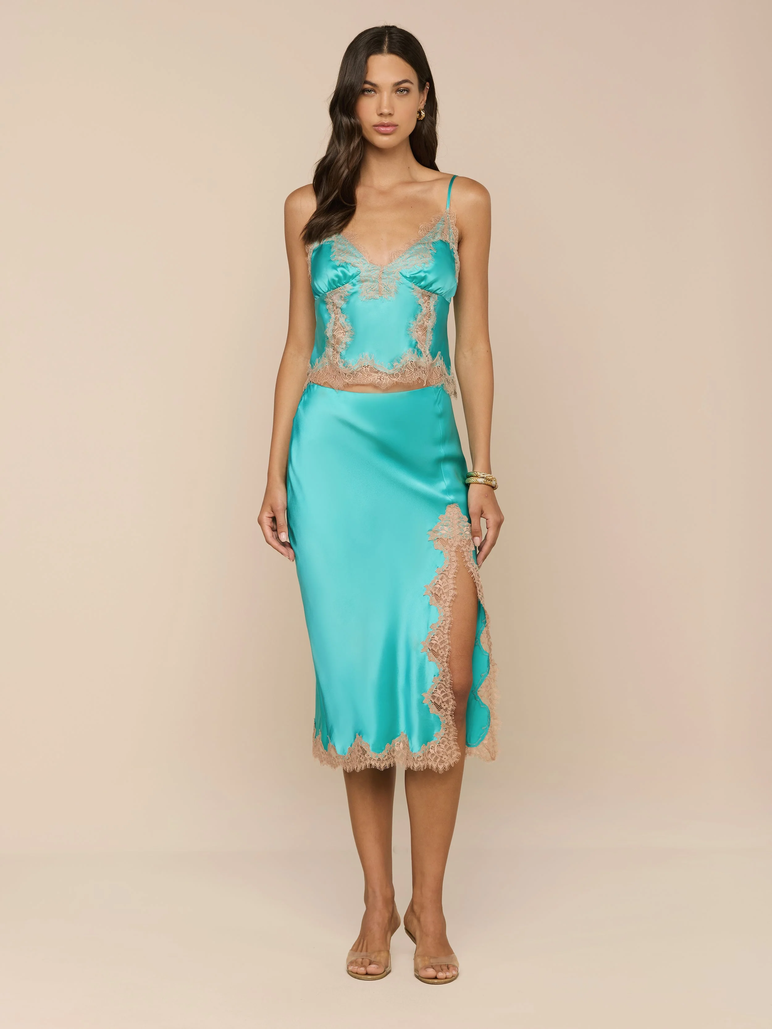 L'AGENCE - Tico Silk Lace Skirt