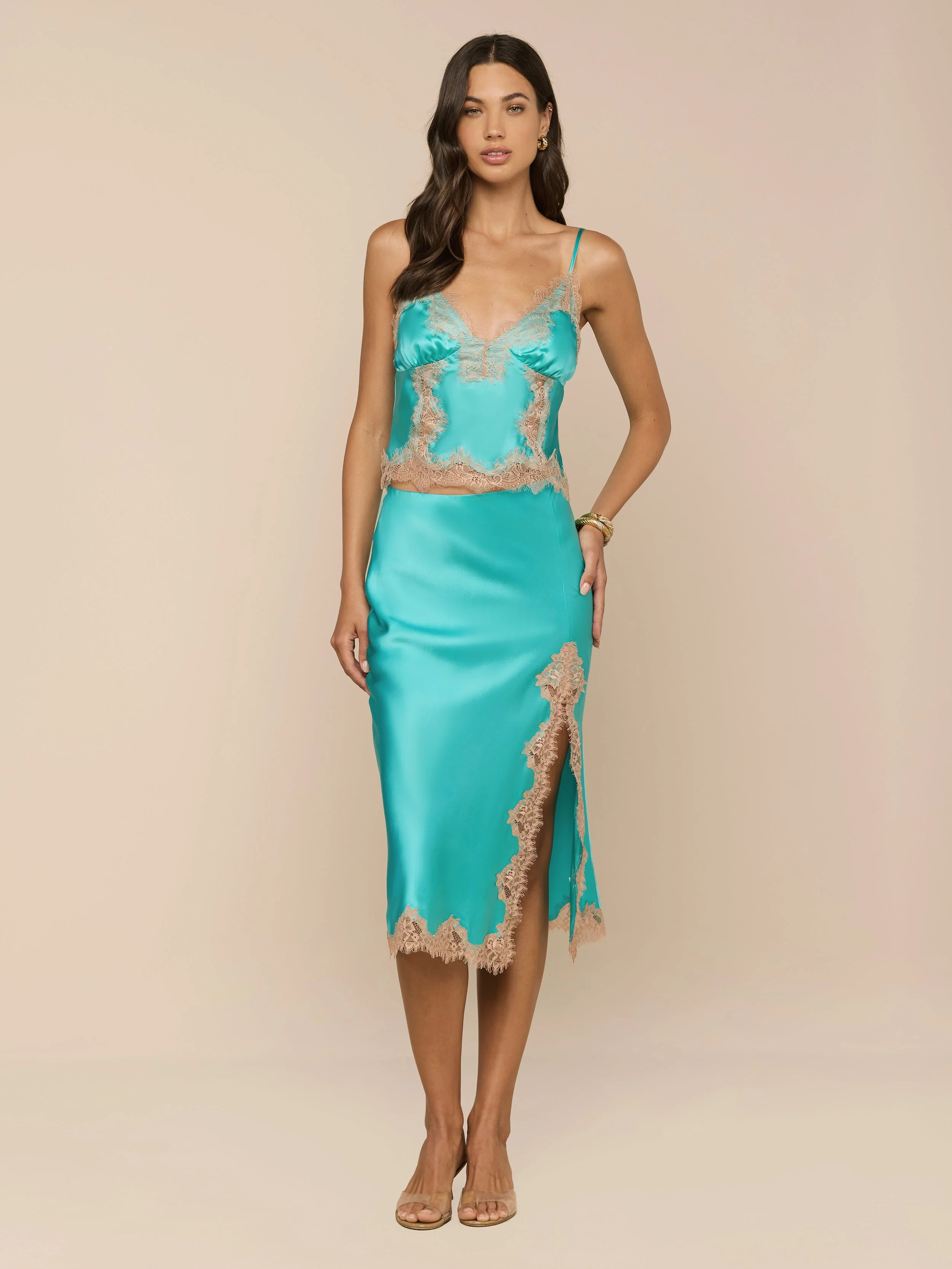 L'AGENCE - Tico Silk Lace Skirt - Image 2