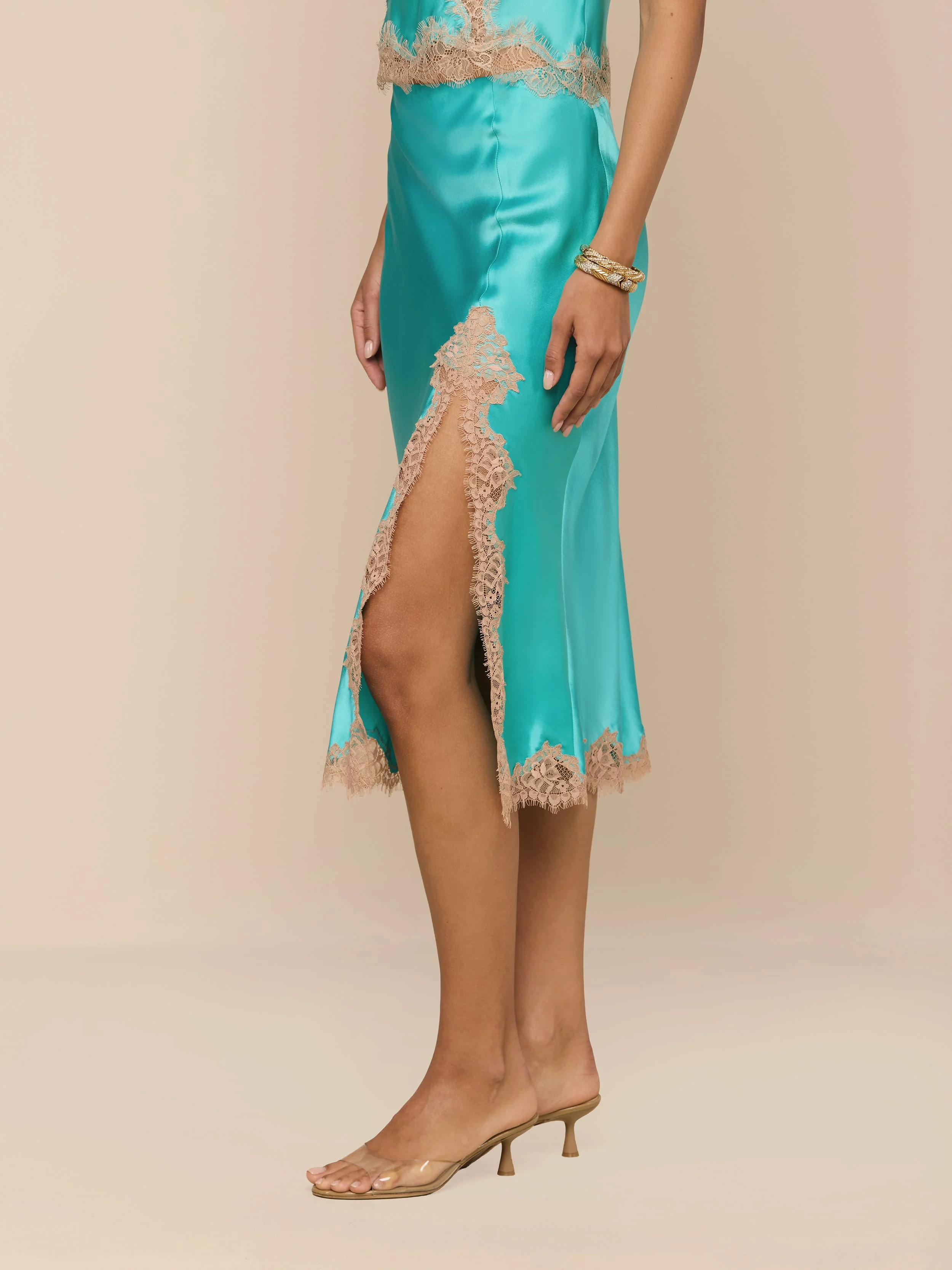 L'AGENCE - Tico Silk Lace Skirt - Image 4