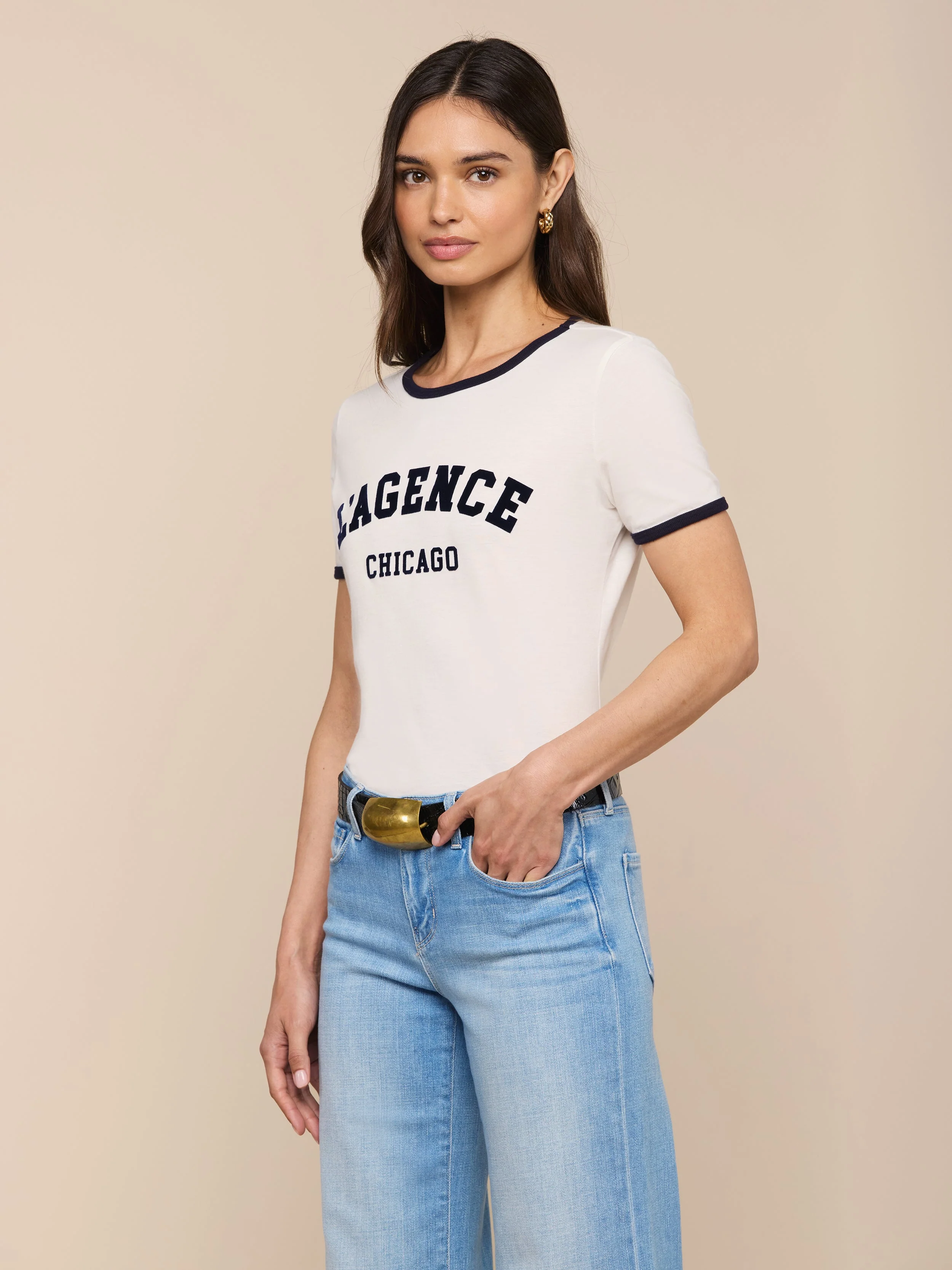L'AGENCE - Tommie Crewneck Tee - Image 3