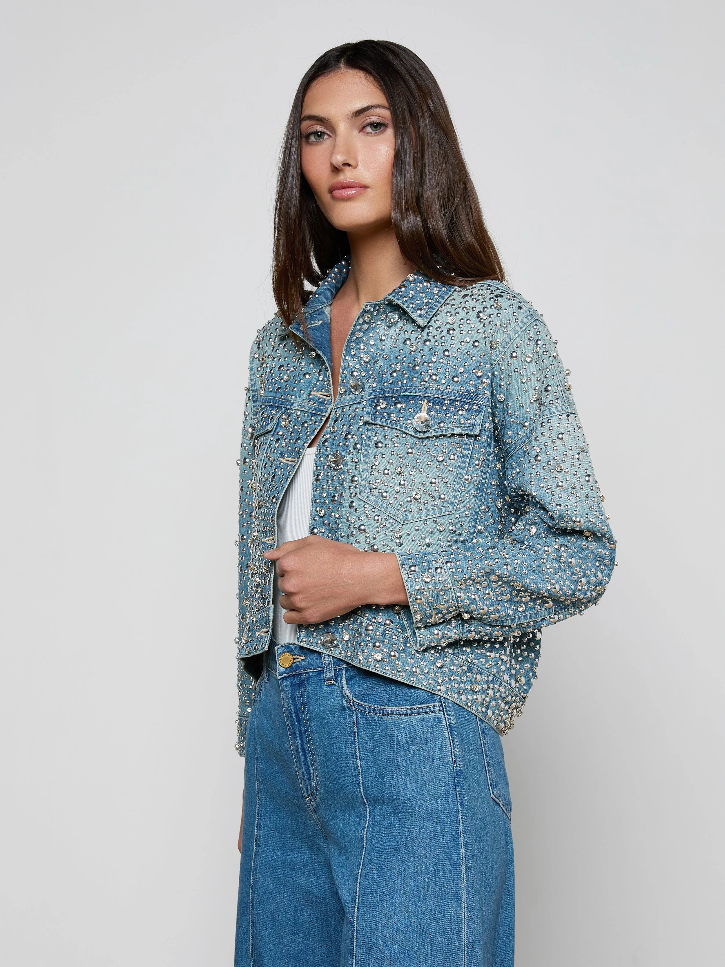 L'AGENCE - Vangie Embellished Jean Jacket - Image 3