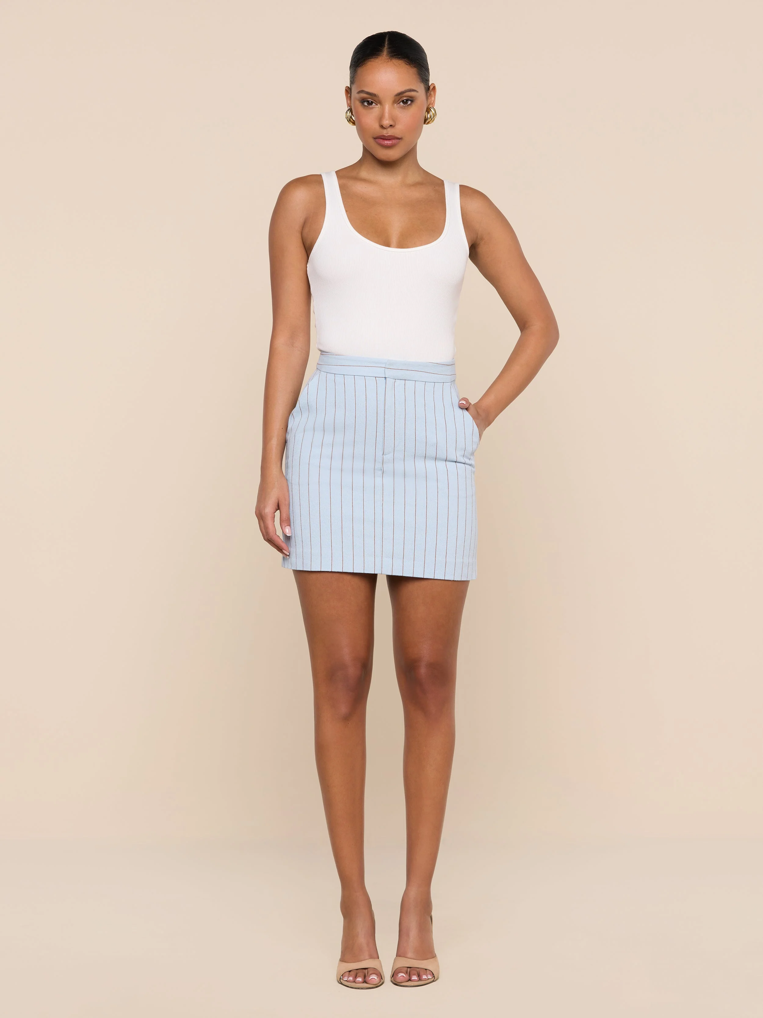 L'AGENCE - Vera Pinstriped Mini Skirt - Image 2