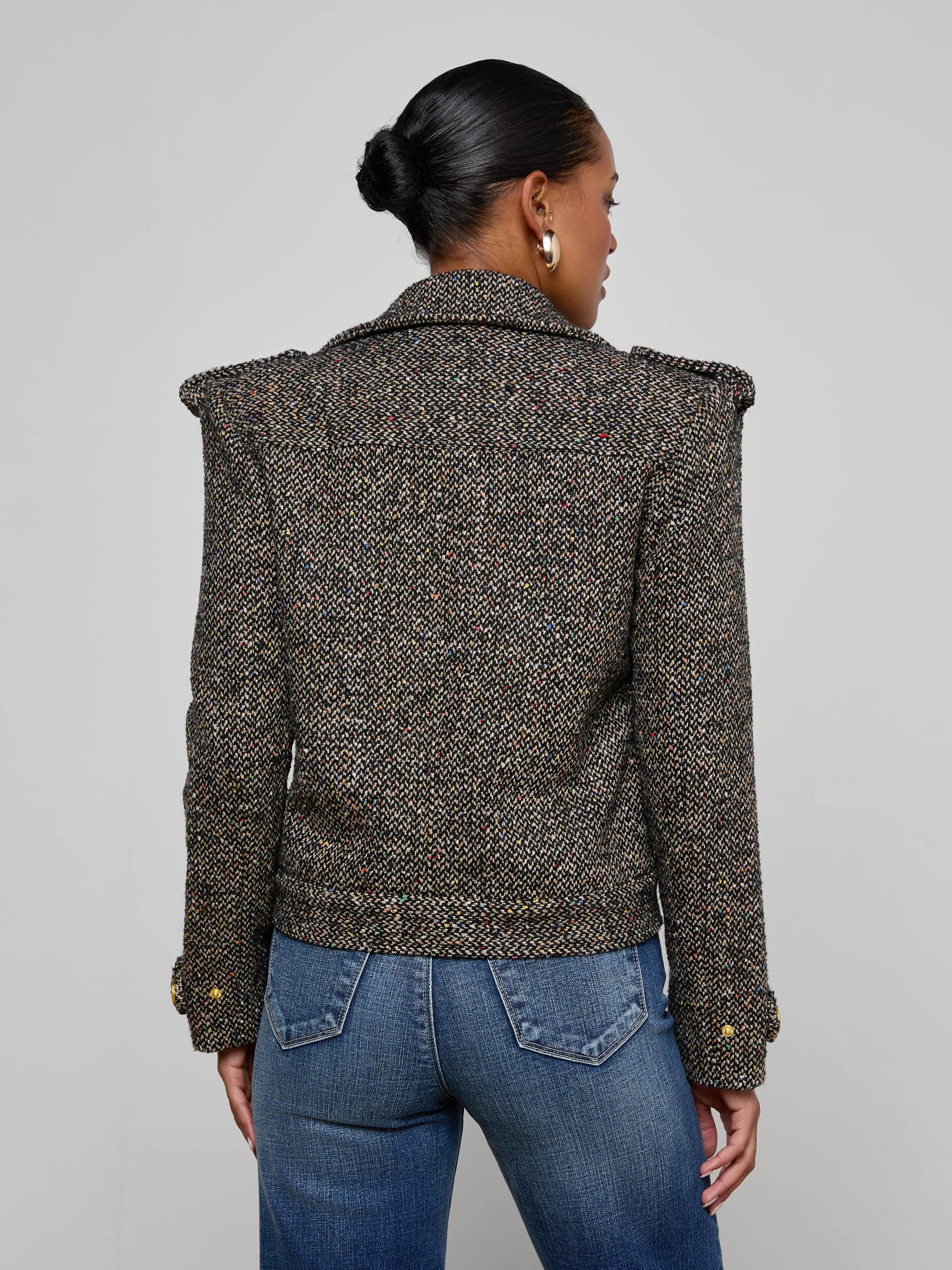 L'AGENCE - Xoey Cropped Tweed Trench - Image 4