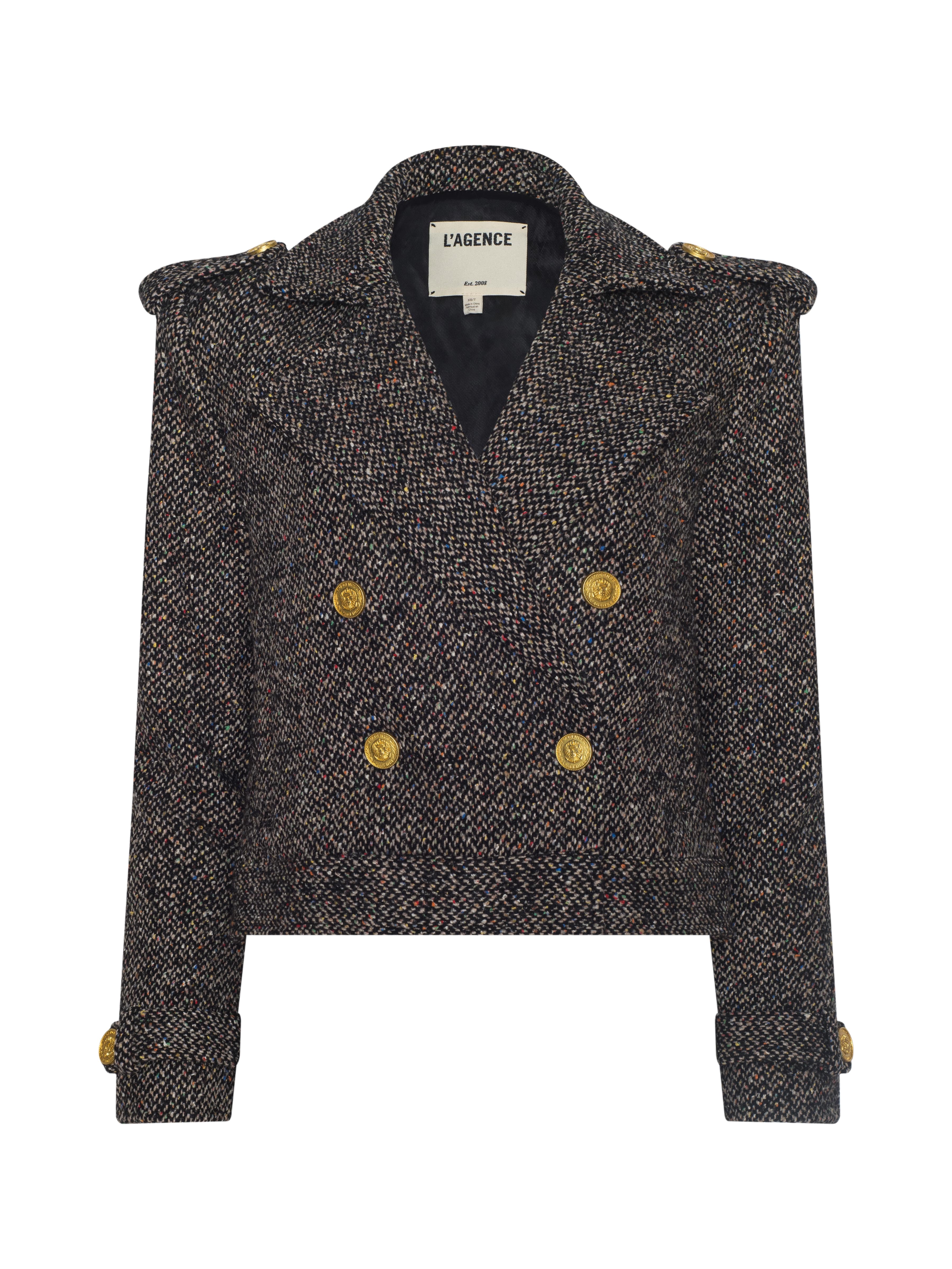 L'AGENCE - Xoey Cropped Tweed Trench - Image 8