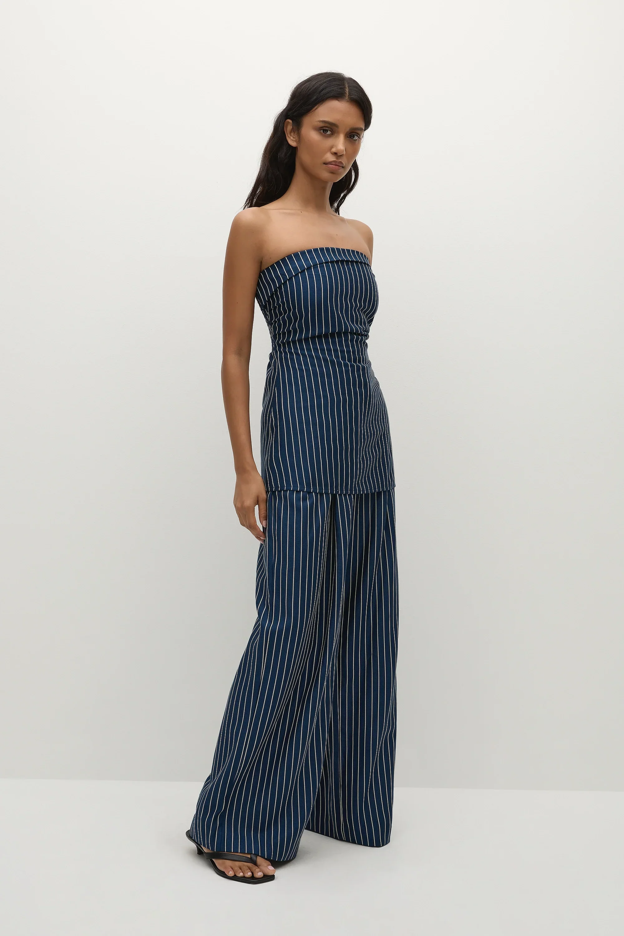 Faithfull - Lalia Trouser Chevron Stripe Vintage Navy - Final Sale - Image 4