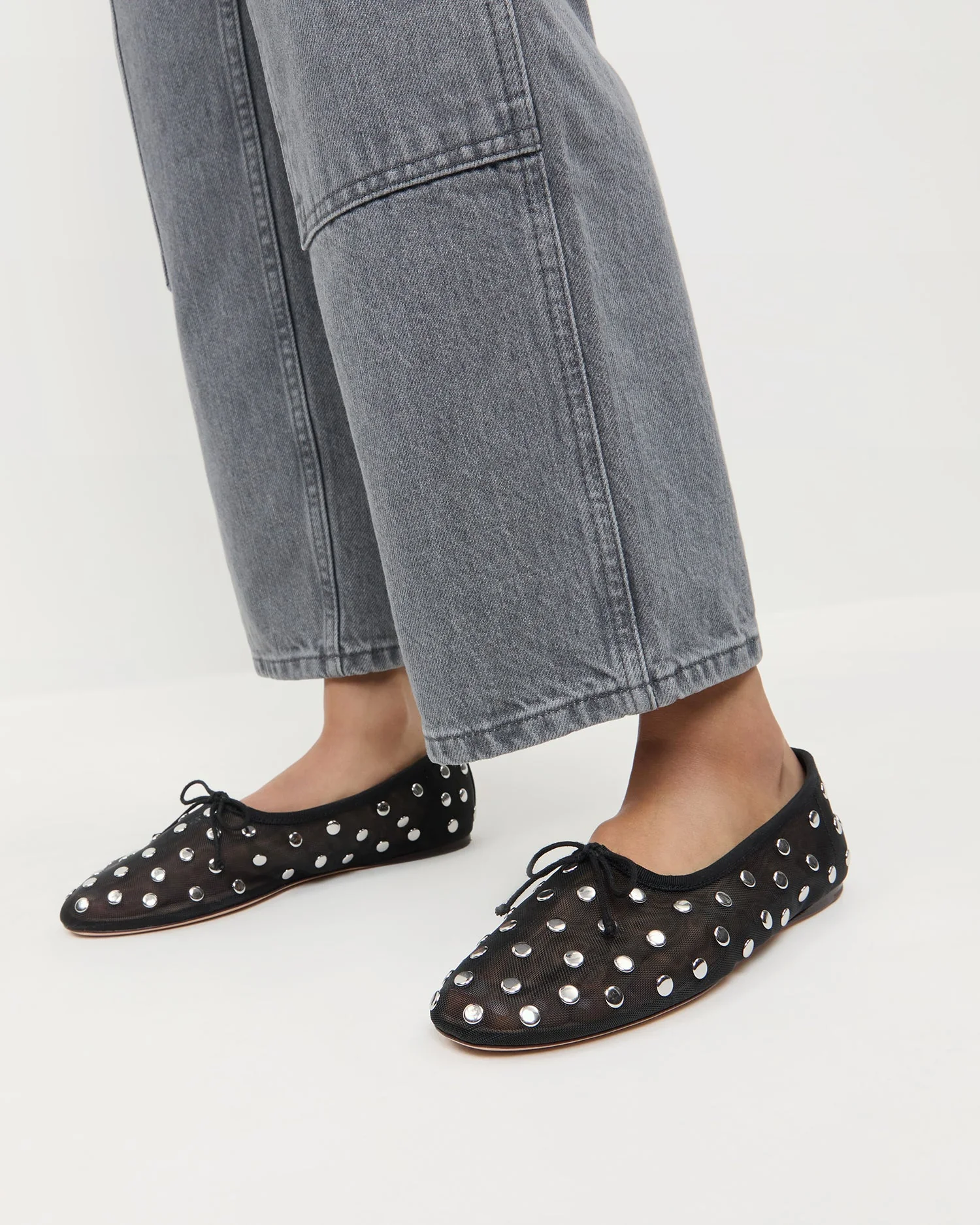 Loeffler Randall - Landon Black/Silver Mesh Ballet Flat - Image 2
