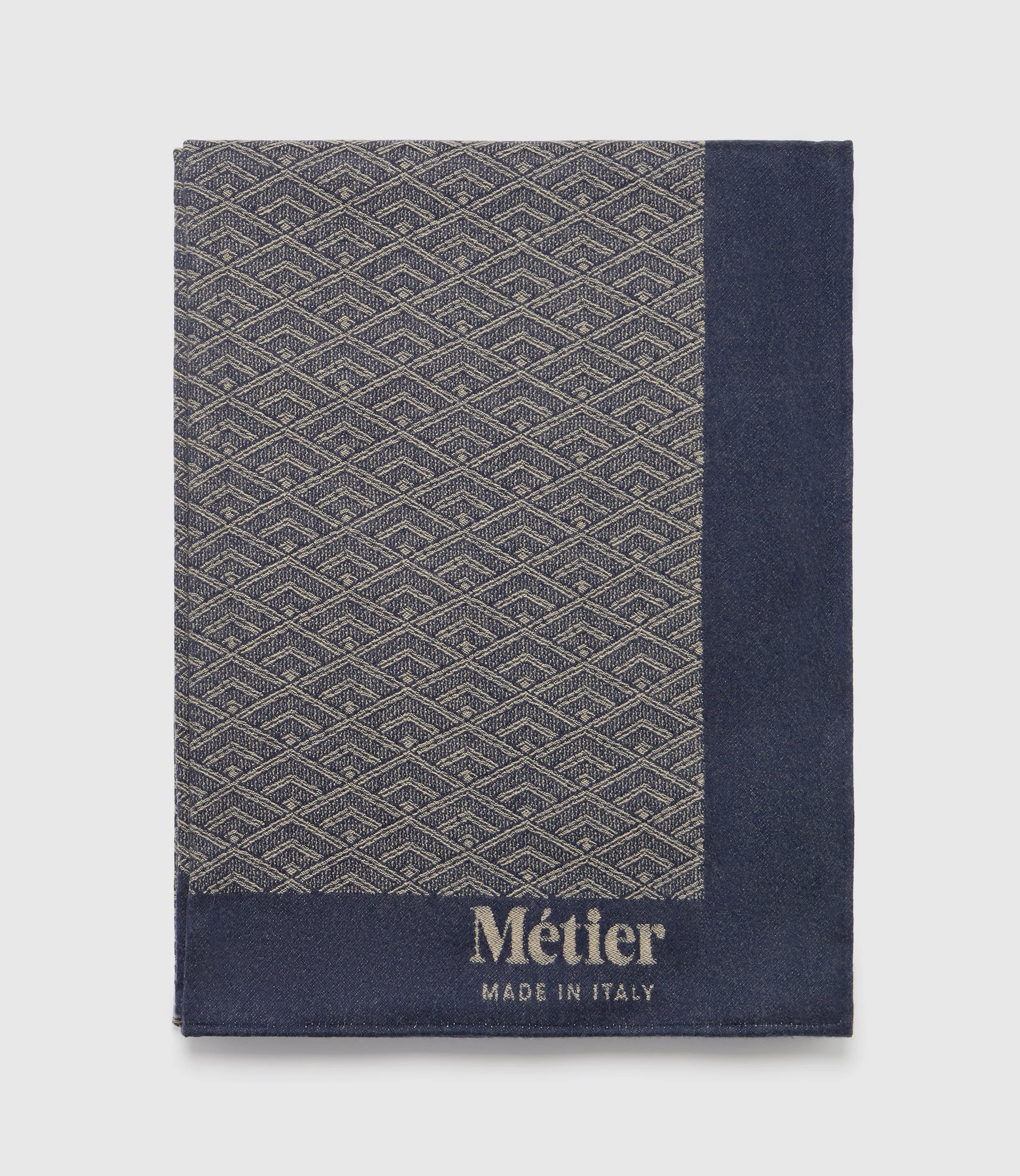 Metier - Large Cashmere Throw Navy and Natural