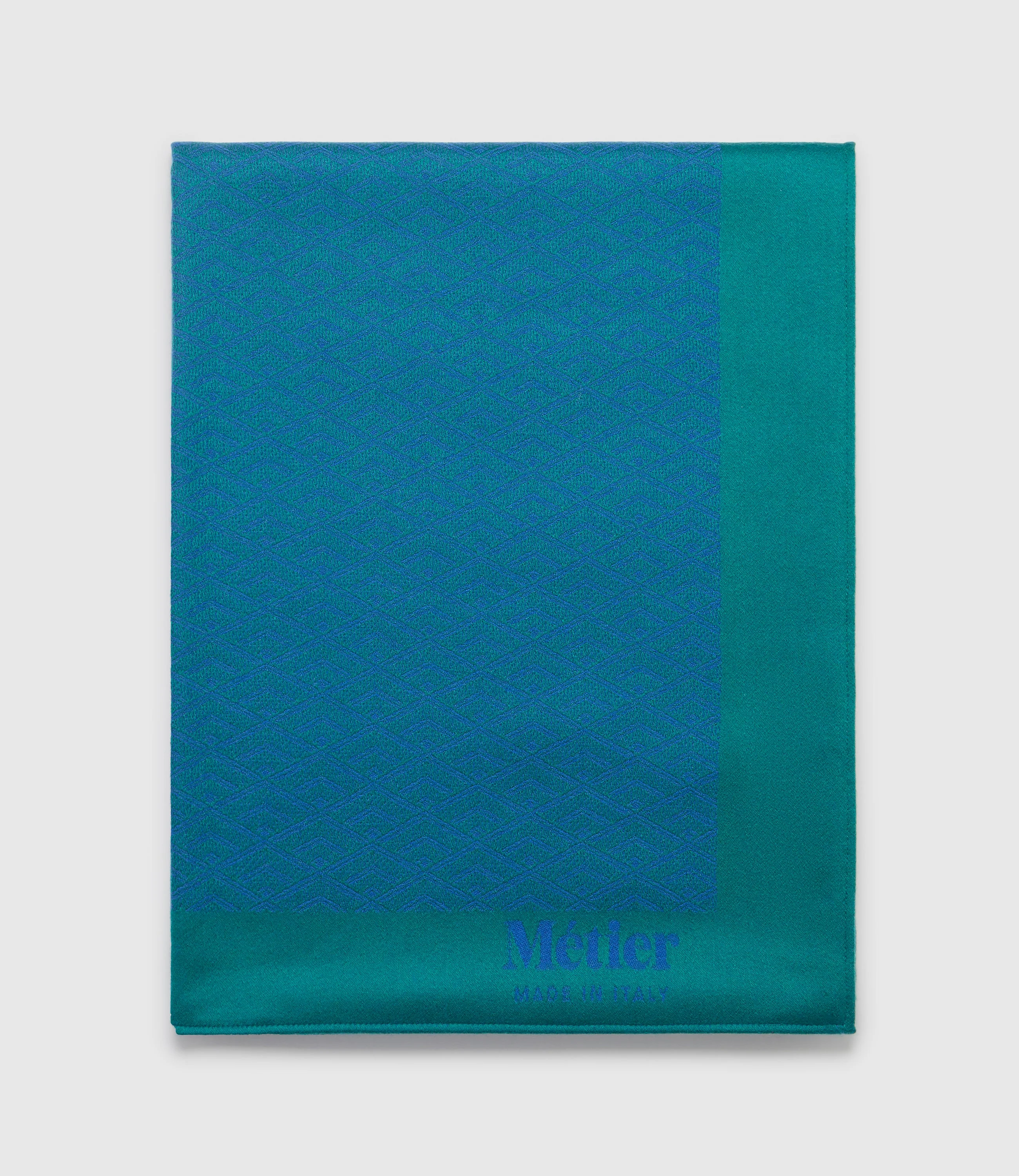 Metier - Large Cashmere Throw Yves Blue and Emerald