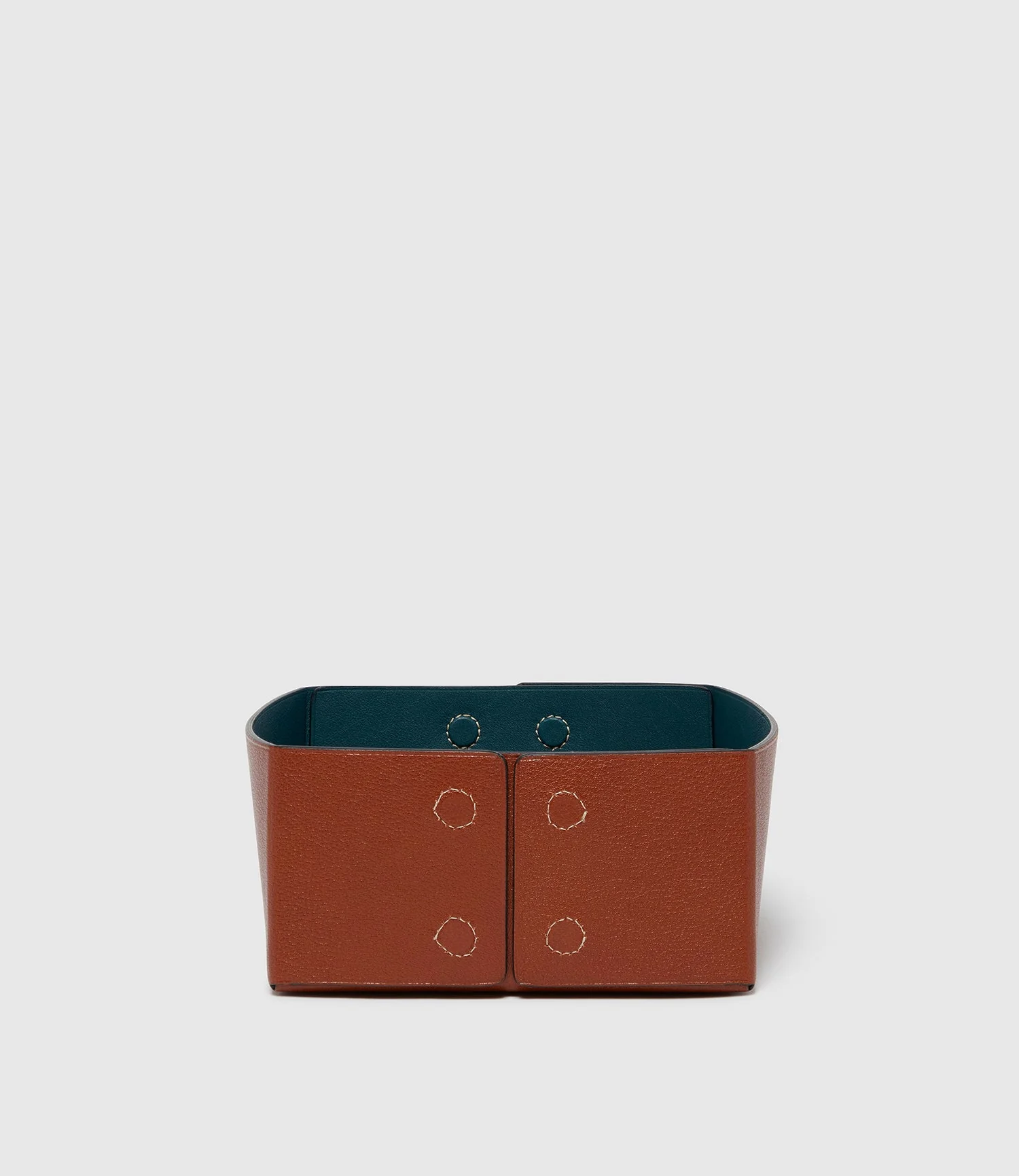 Metier - Large Reversible Collapsible Box Buffalo Cognac and Smooth Calfskin Lost At Sea - Image 2