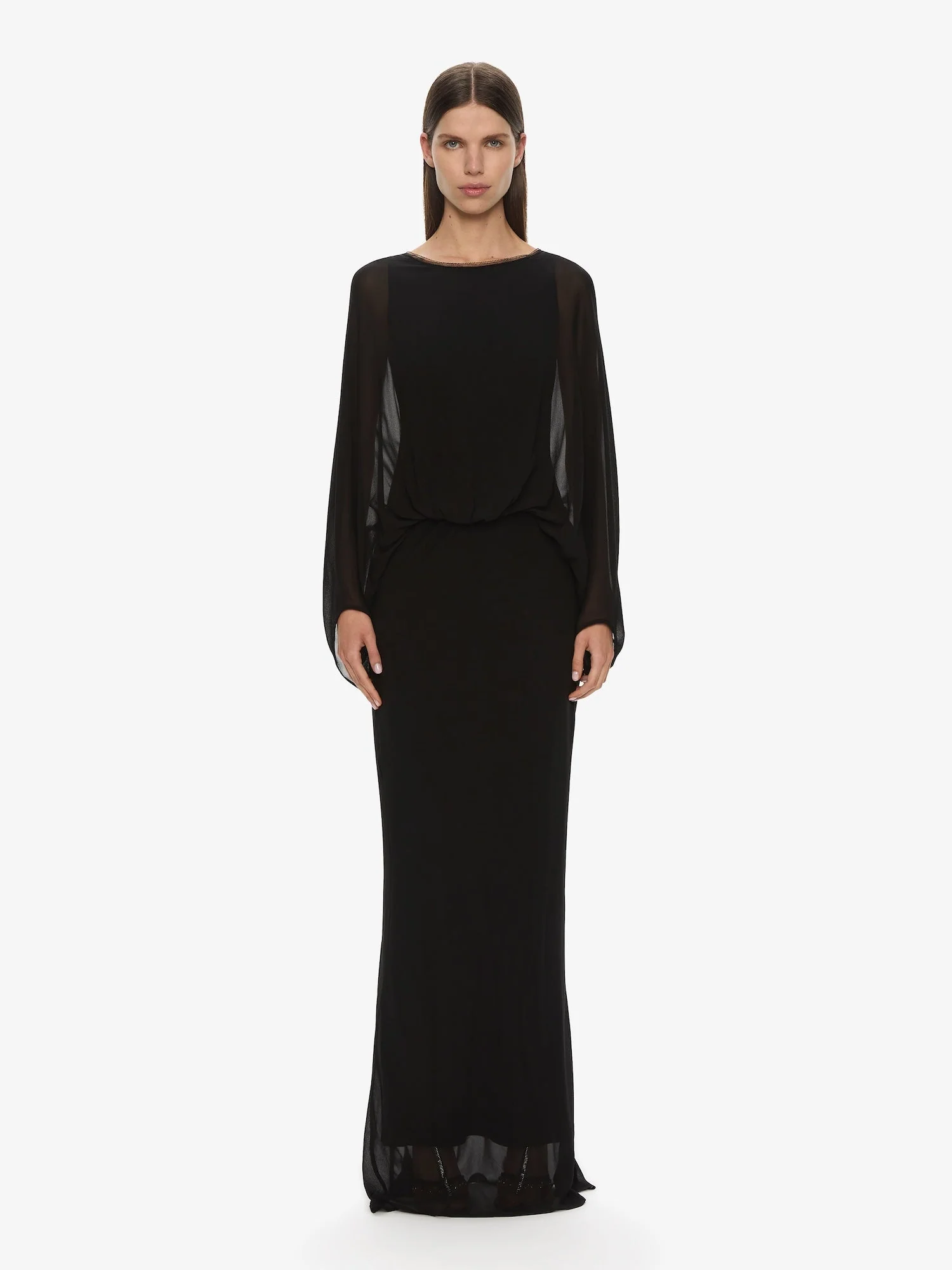 Christopher Esber - Lattice Lace Silk Blouson Long Dress