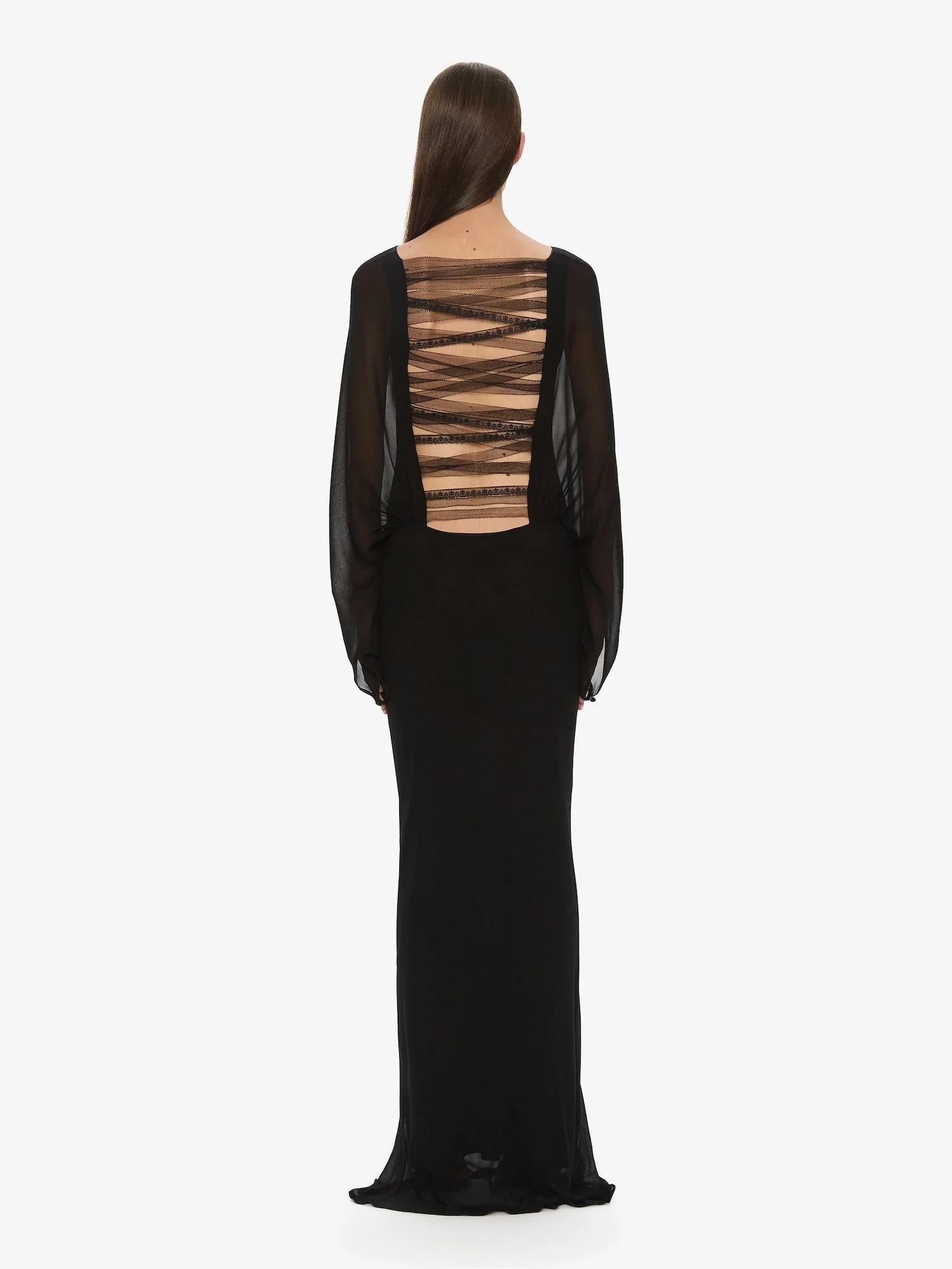 Christopher Esber - Lattice Lace Silk Blouson Long Dress - Image 2