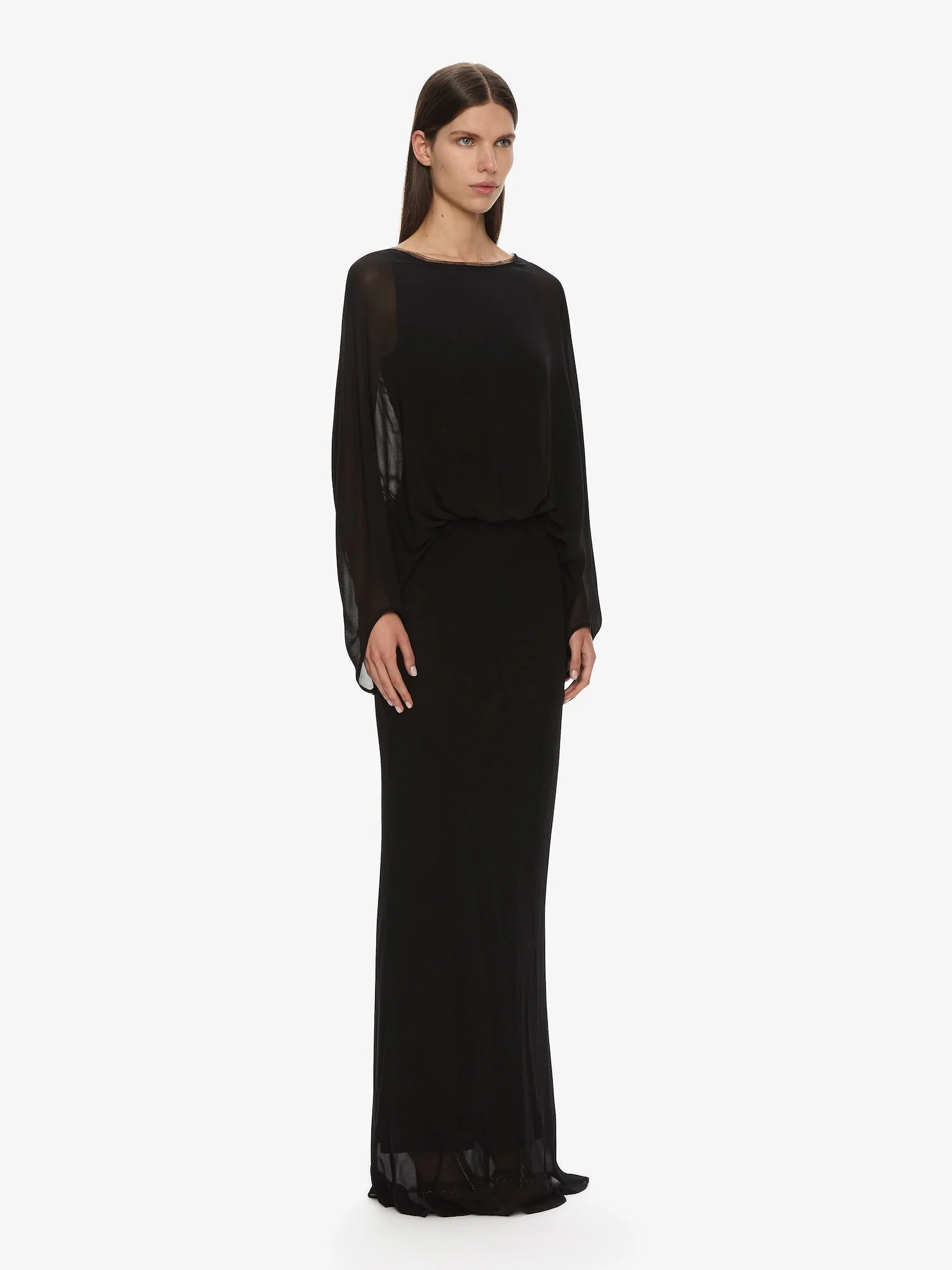 Christopher Esber - Lattice Lace Silk Blouson Long Dress - Image 3