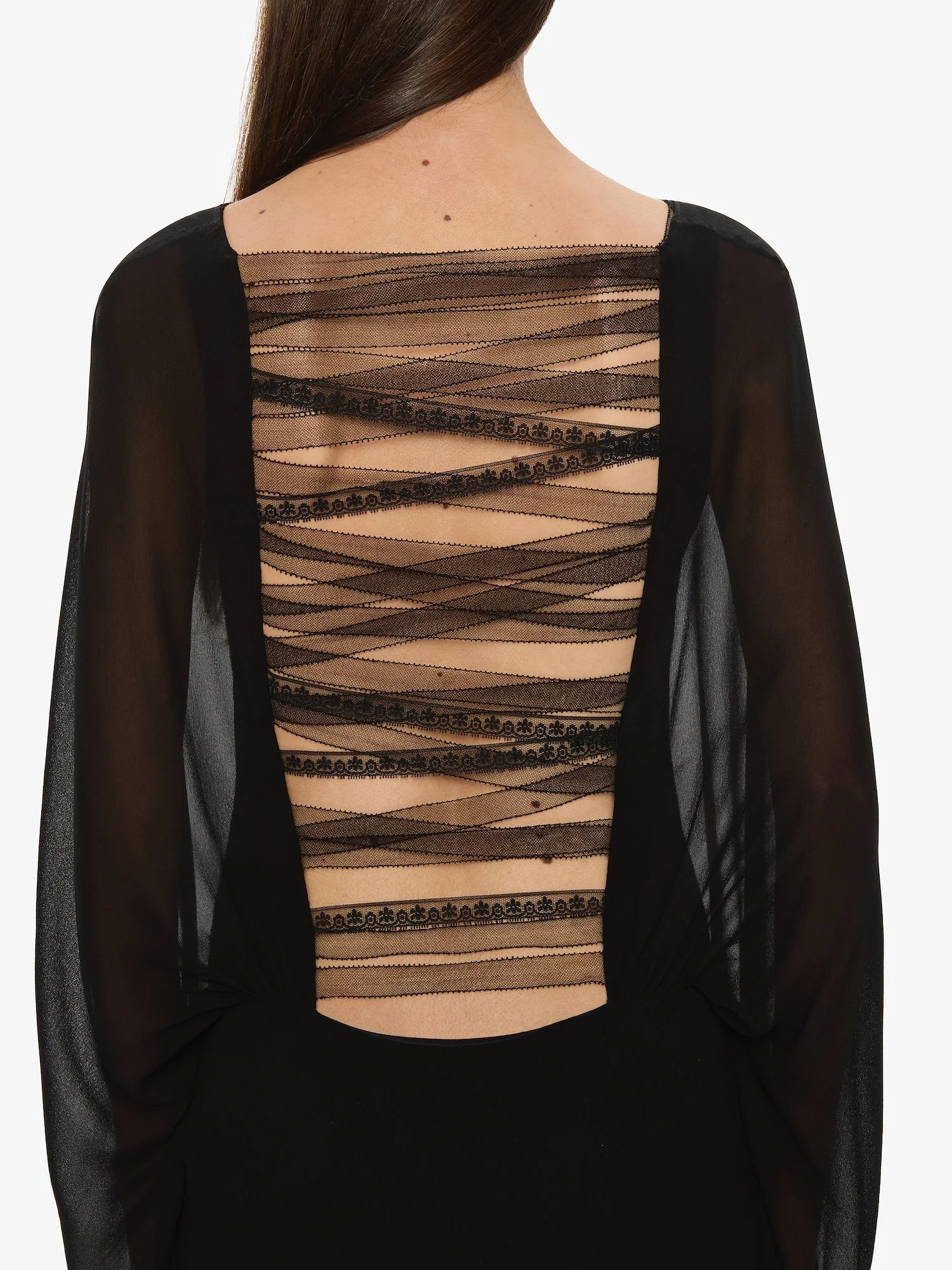 Christopher Esber - Lattice Lace Silk Blouson Long Dress - Image 4