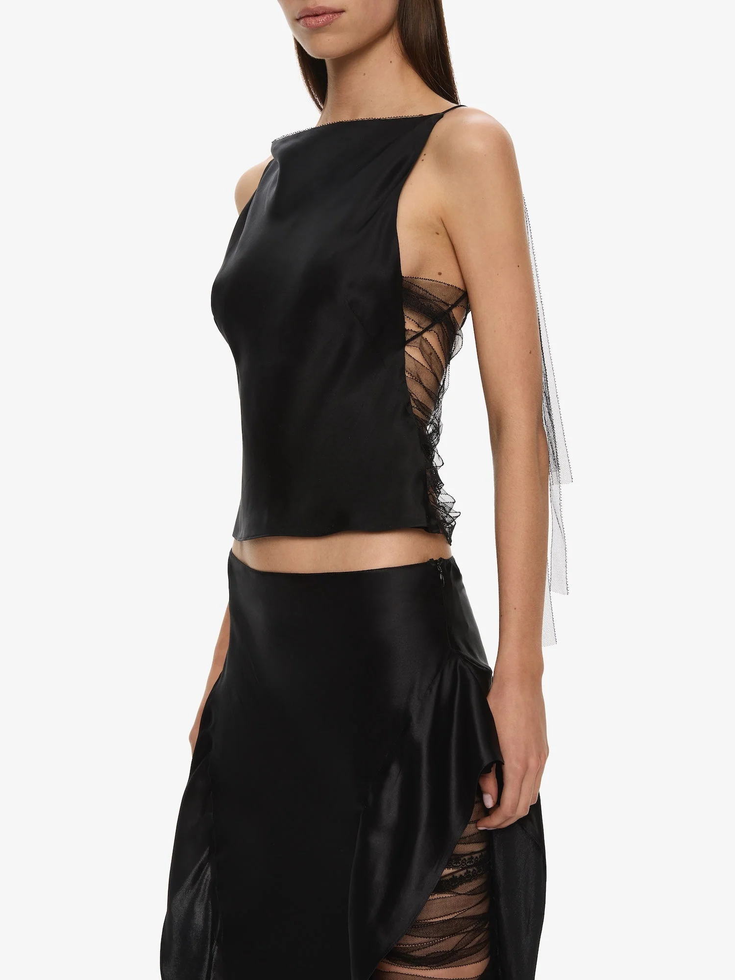 Christopher Esber - Lattice Lace Silk Top - Image 4