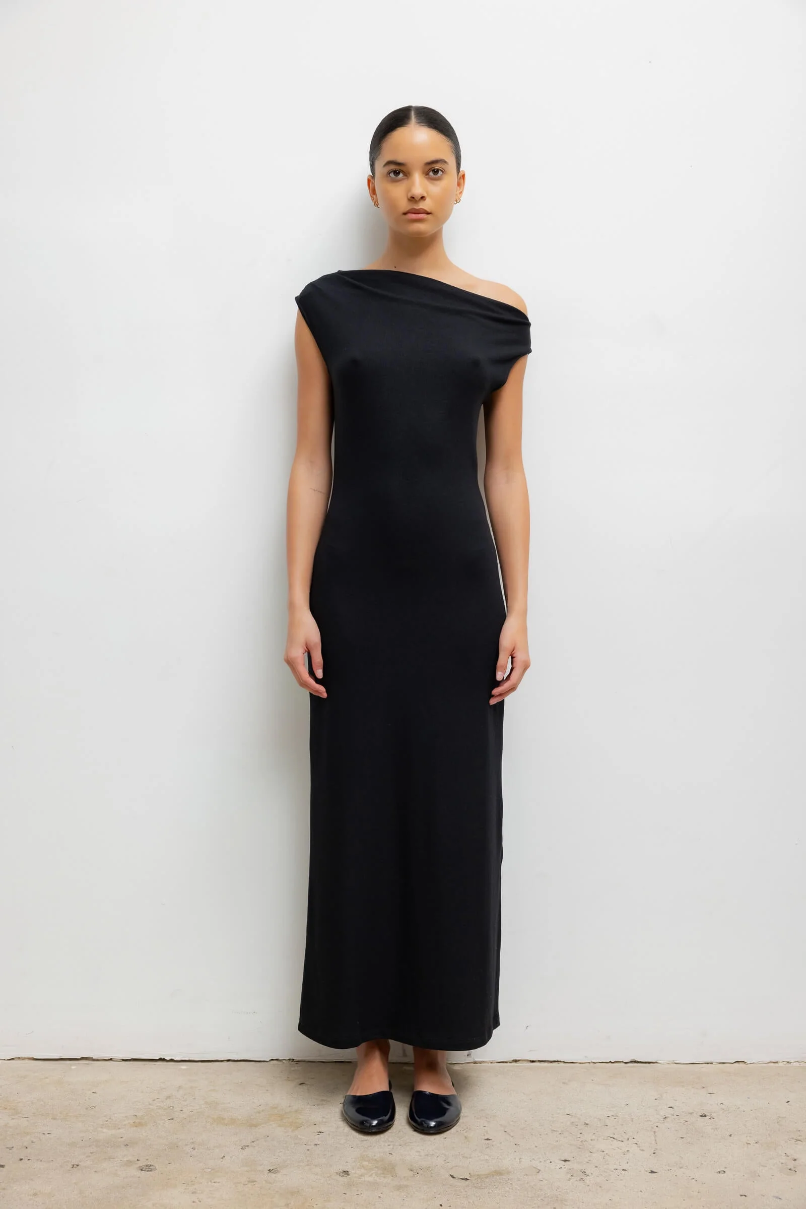 Leset - Lauren Ruched Asymmetrical Shoulder Dress