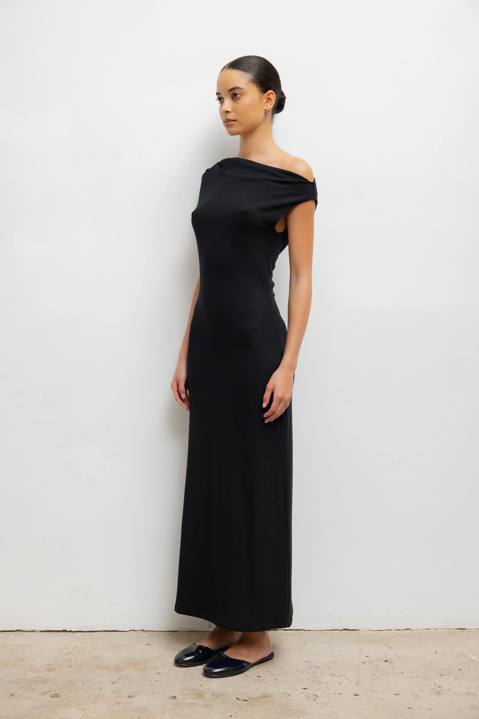 Leset - Lauren Ruched Asymmetrical Shoulder Dress - Image 5