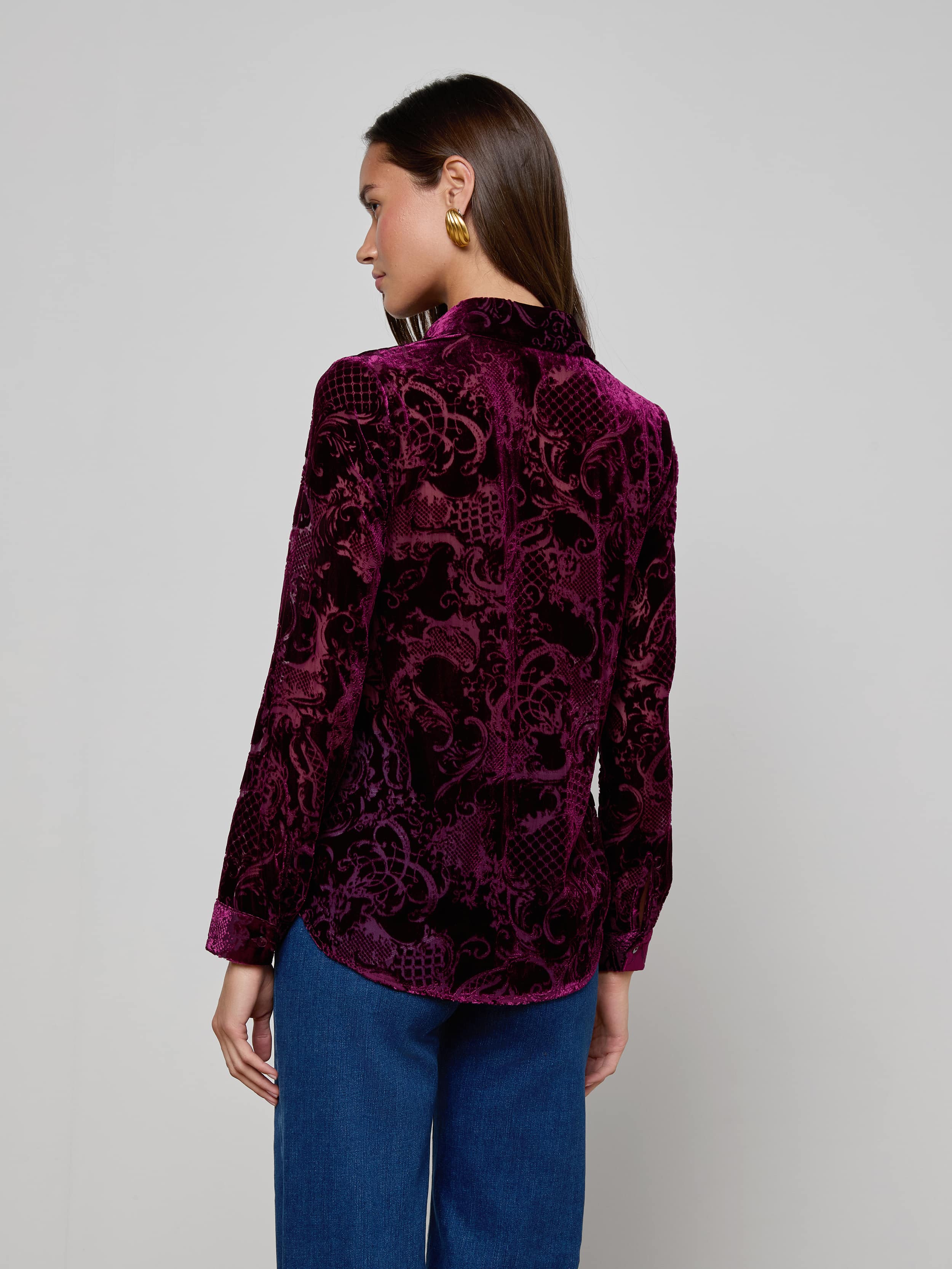 L'AGENCE - Laurent Velvet Blouse - Image 4