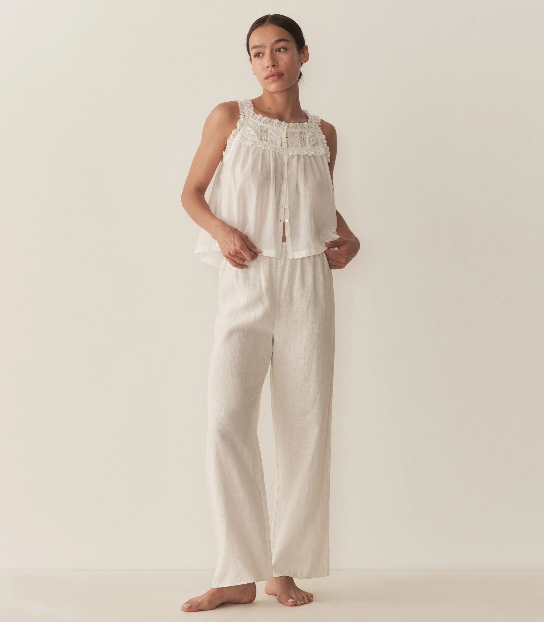 DÔEN - LAVON LINEN PANT -- SALT - Image 3