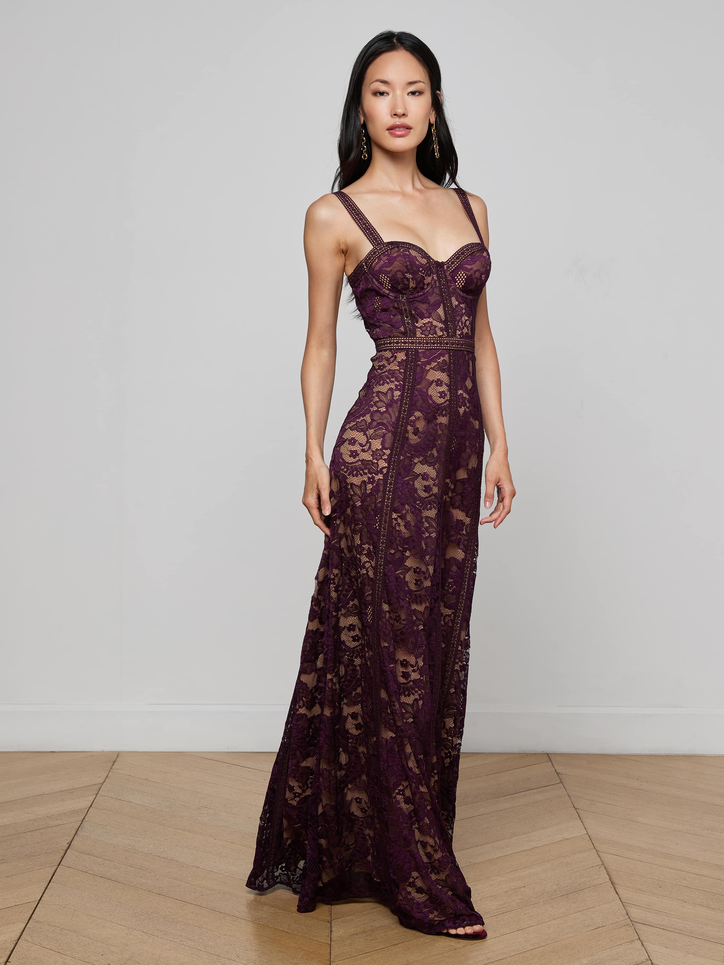 L'AGENCE - Laynie Lace Maxi Dress - Image 3