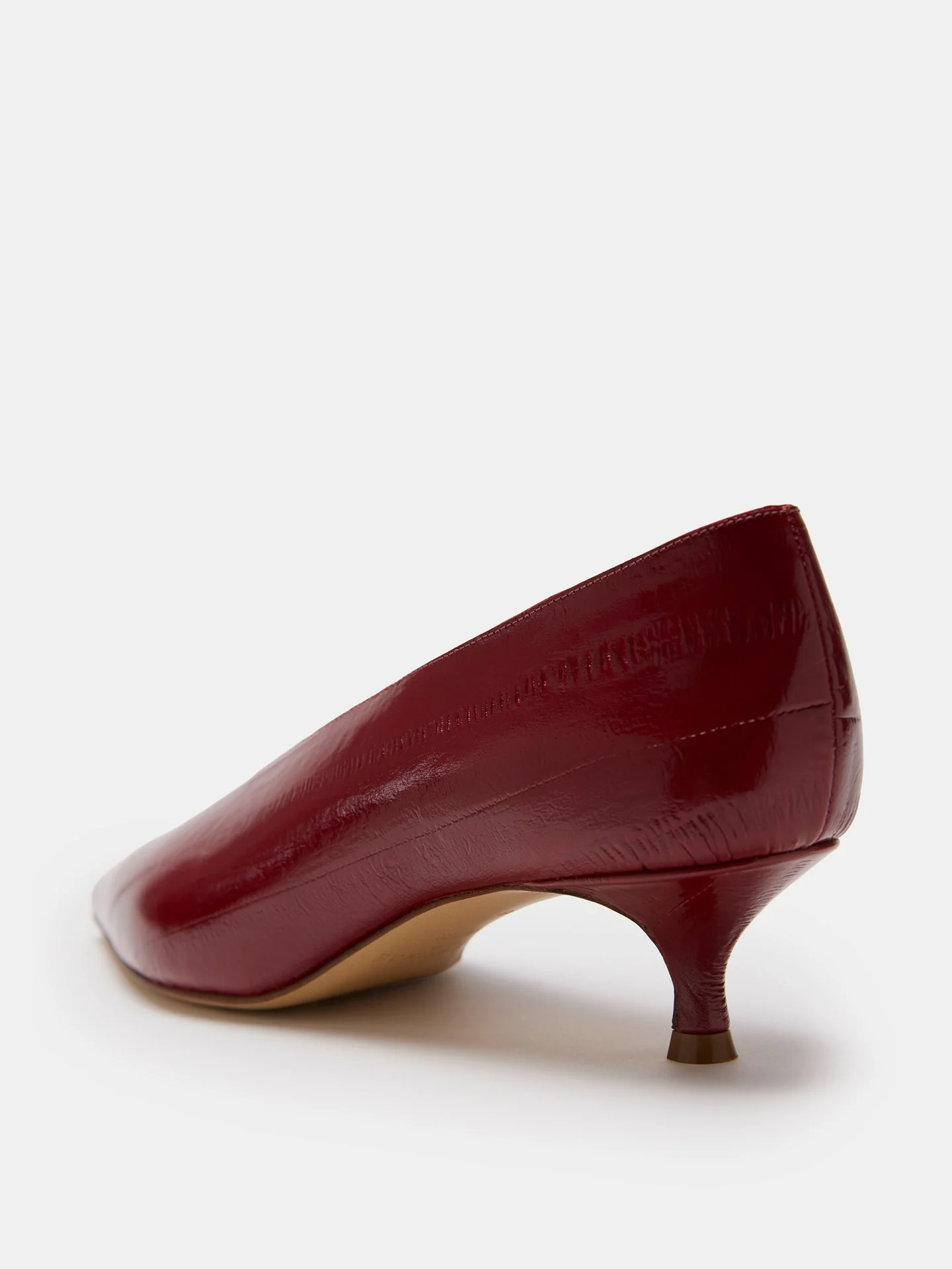Le Monde Beryl - Babouche Kitten/ Oxblood Leather Eel Effect - Image 4