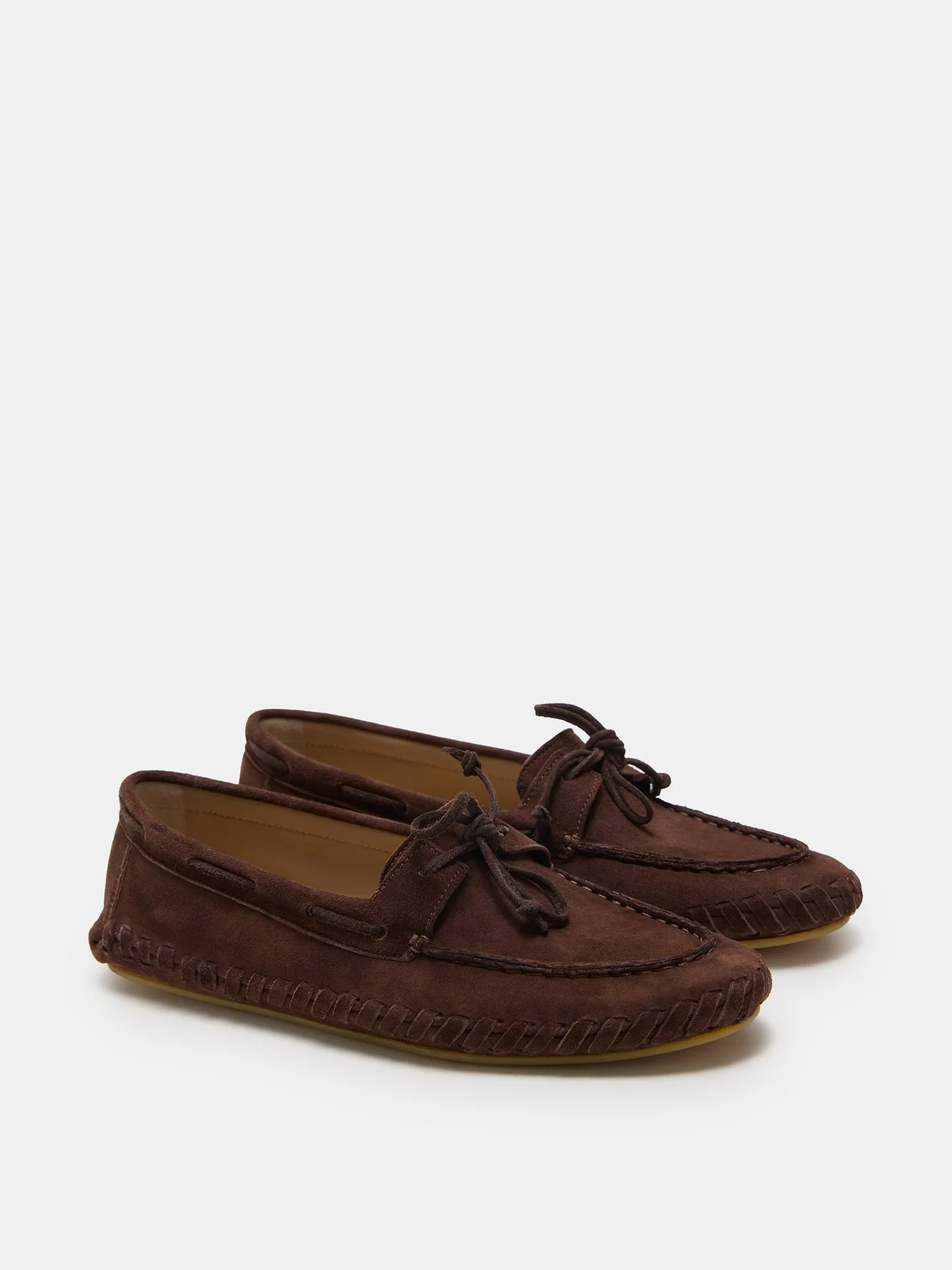 Le Monde Beryl - Driver Moccasin / Chocolate Woven Suede - Image 2