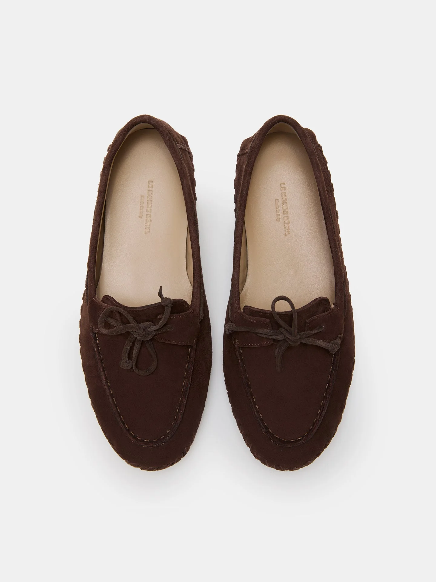 Le Monde Beryl - Driver Moccasin / Chocolate Woven Suede - Image 3