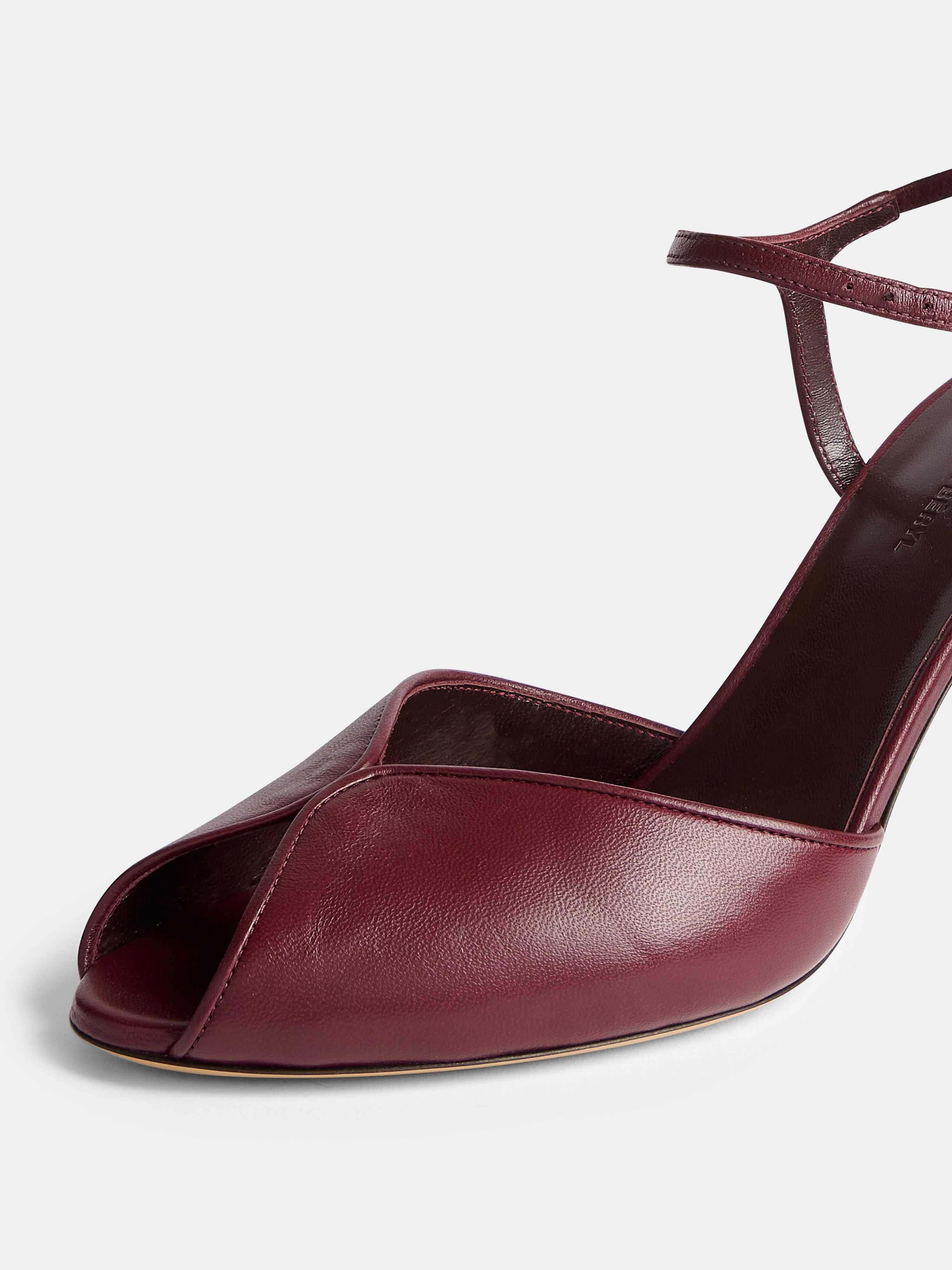 Le Monde Beryl - Valetta Peep Toe / Burgundy Leather - Image 4