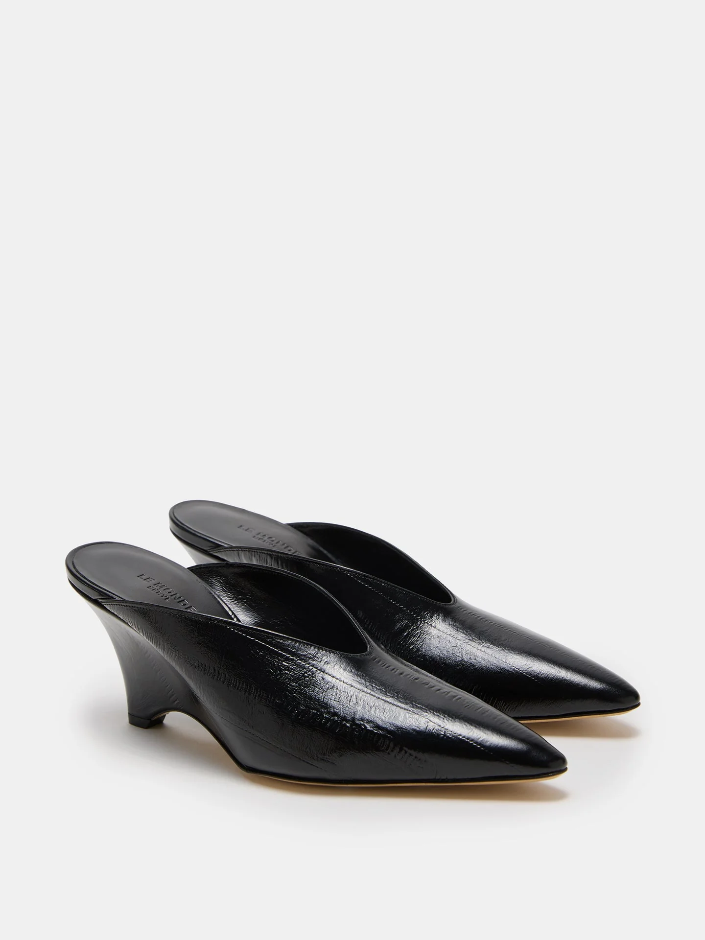 Le Monde Beryl - Victoria Wedge / Black Leather Eel Effect - Image 2