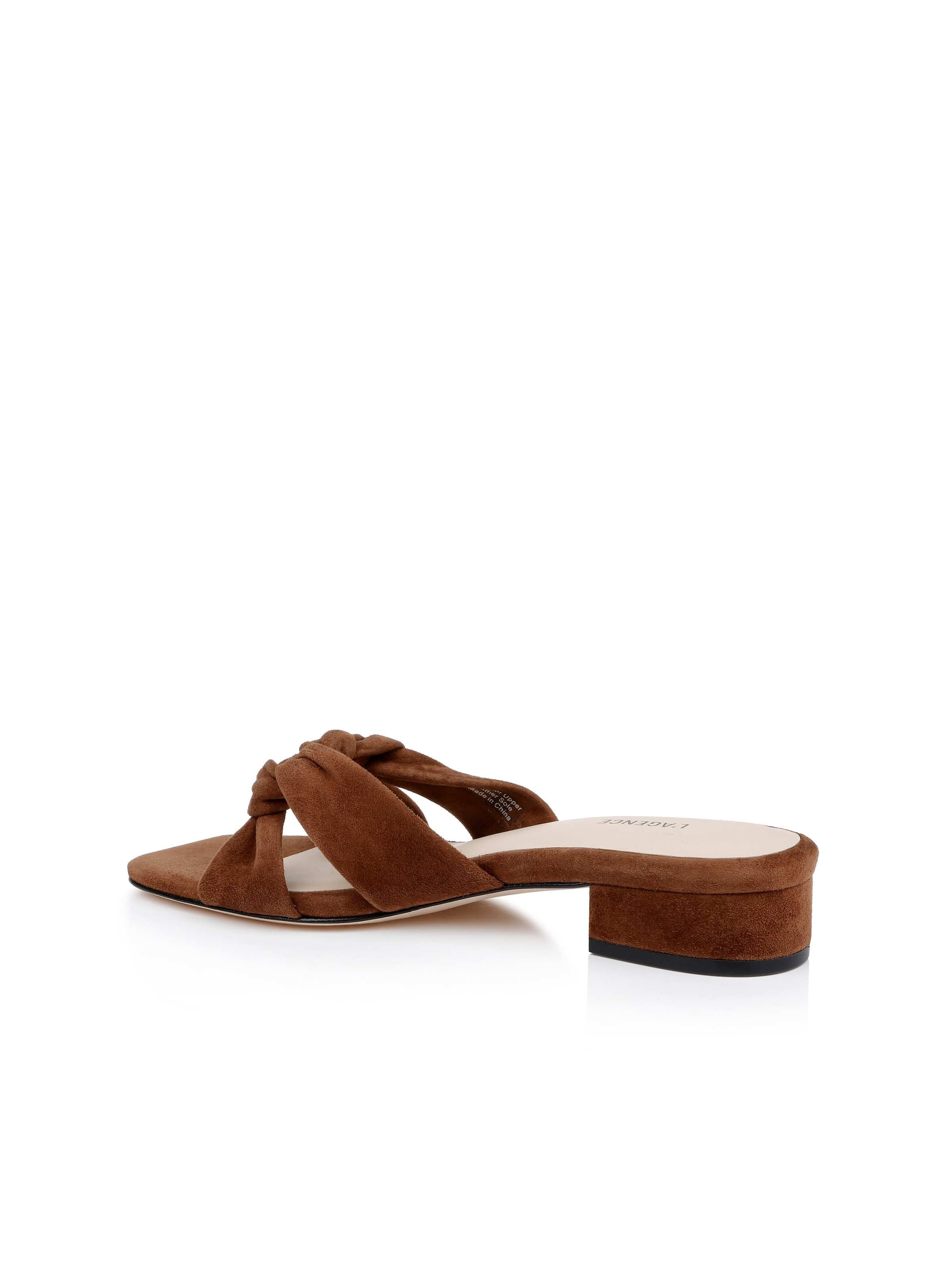 L'AGENCE - Lea Suede Knot Sandal - Image 3
