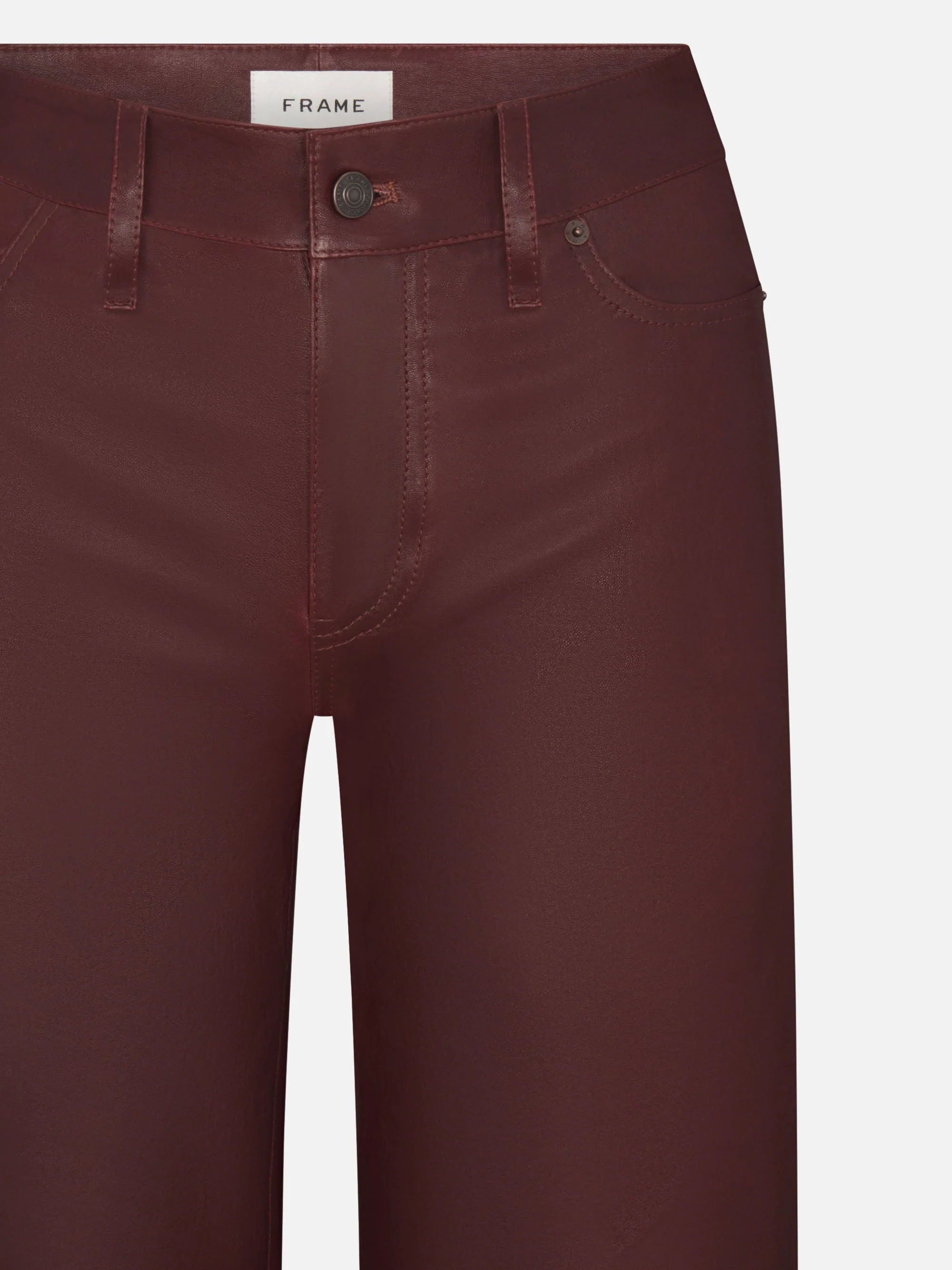 FRAME - Le Slim Palazzo Leather Crop - Image 2