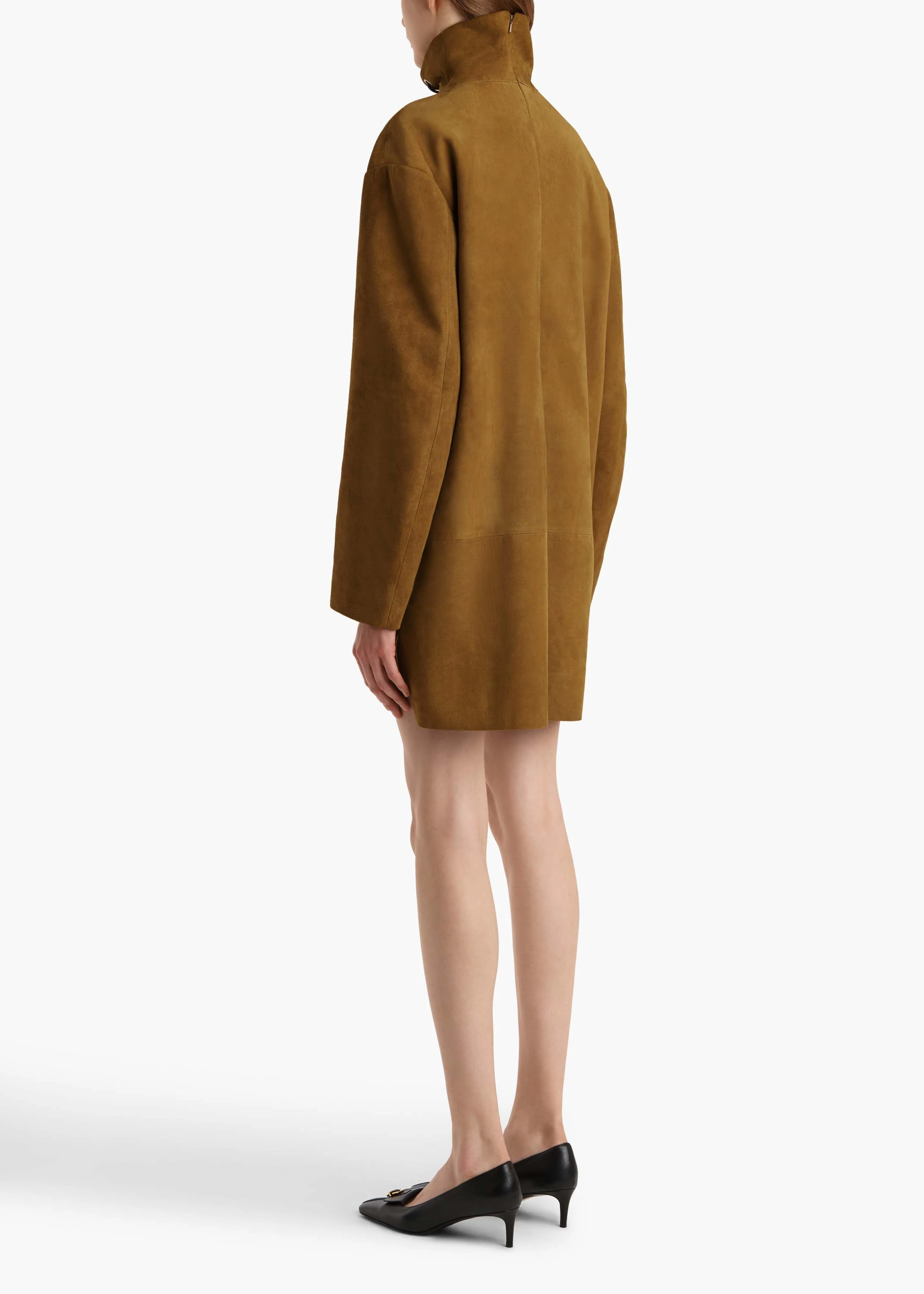 Khaite - Lee Dress in Toffee Suede - Image 4