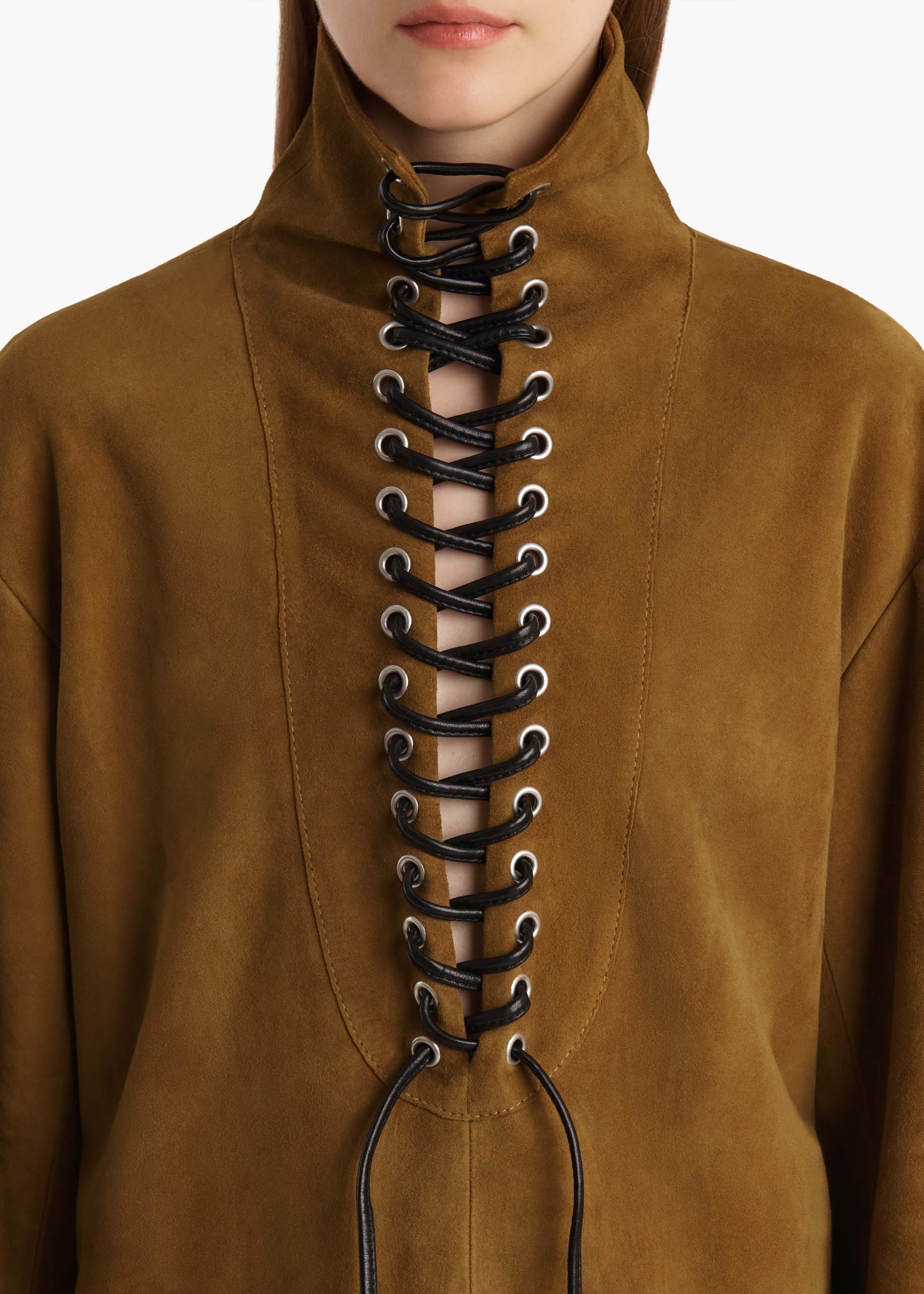 Khaite - Lee Dress in Toffee Suede - Image 5