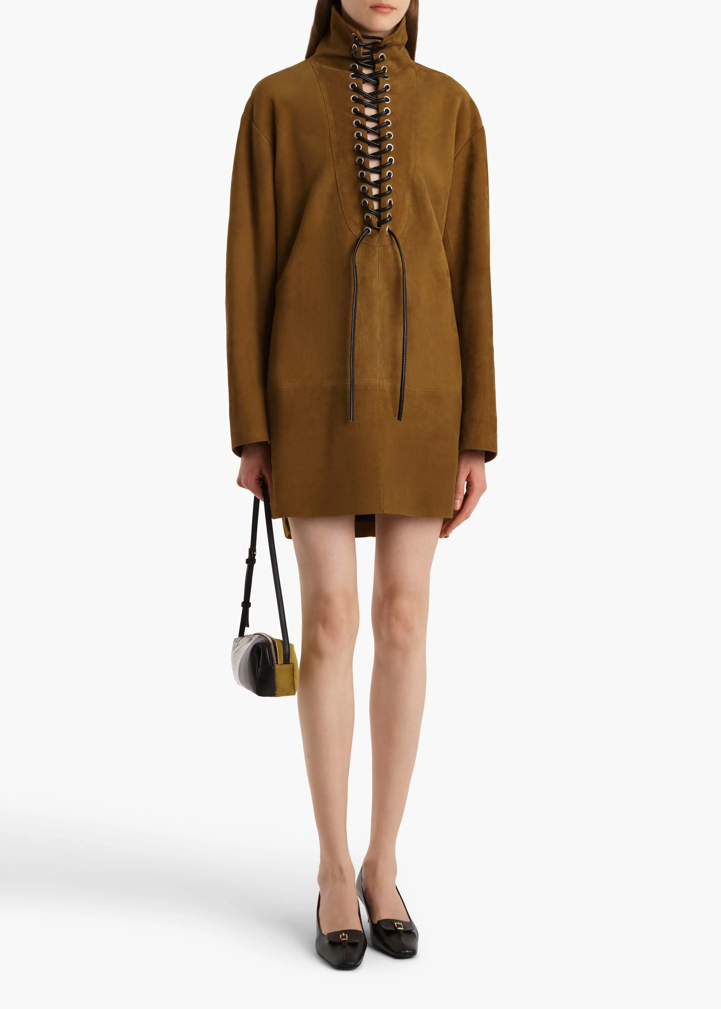 Khaite - Lee Dress in Toffee Suede - Image 9