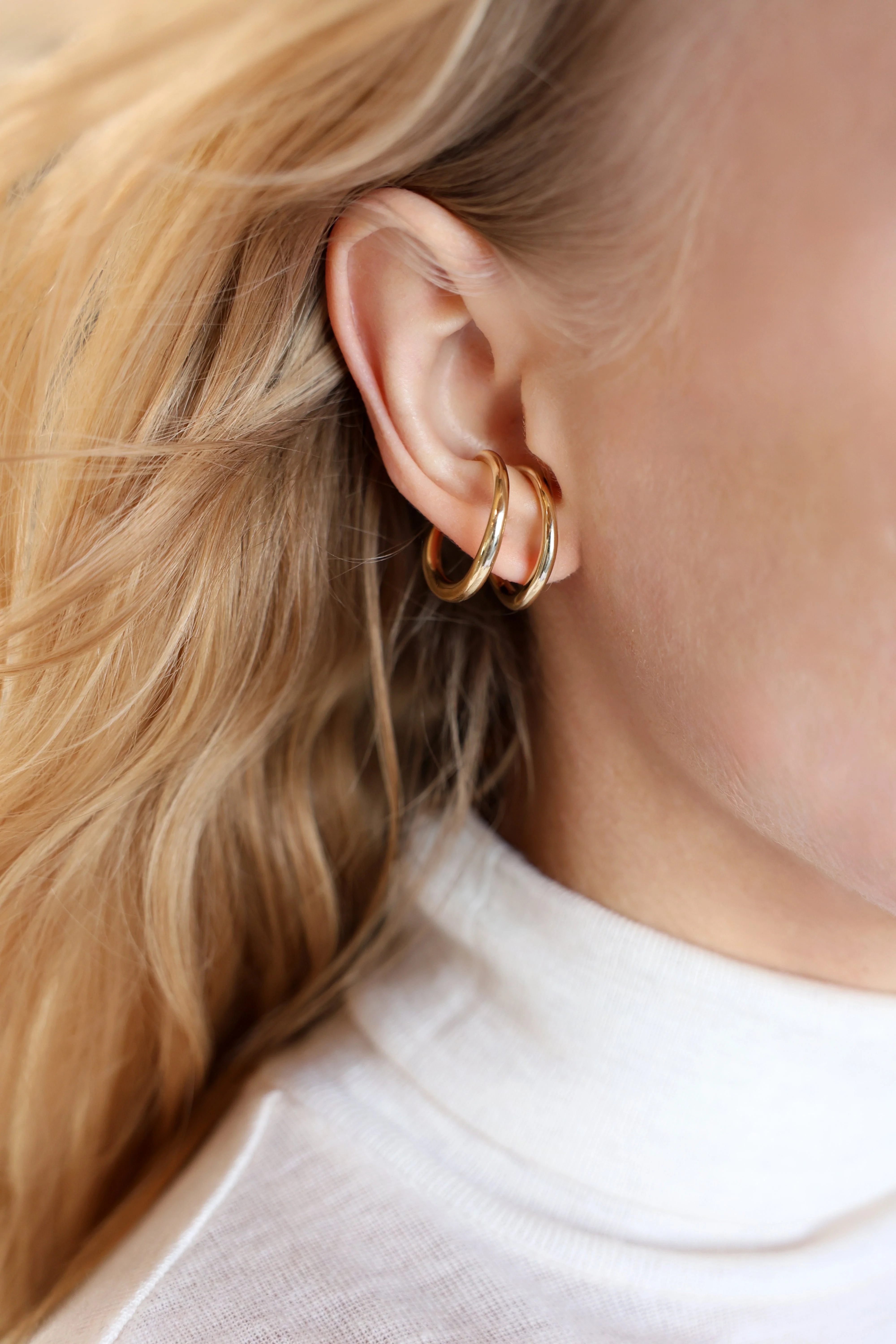 Kinn - Lena Double Passage Sculptural Ring/Ear Cuff Gold - Image 2