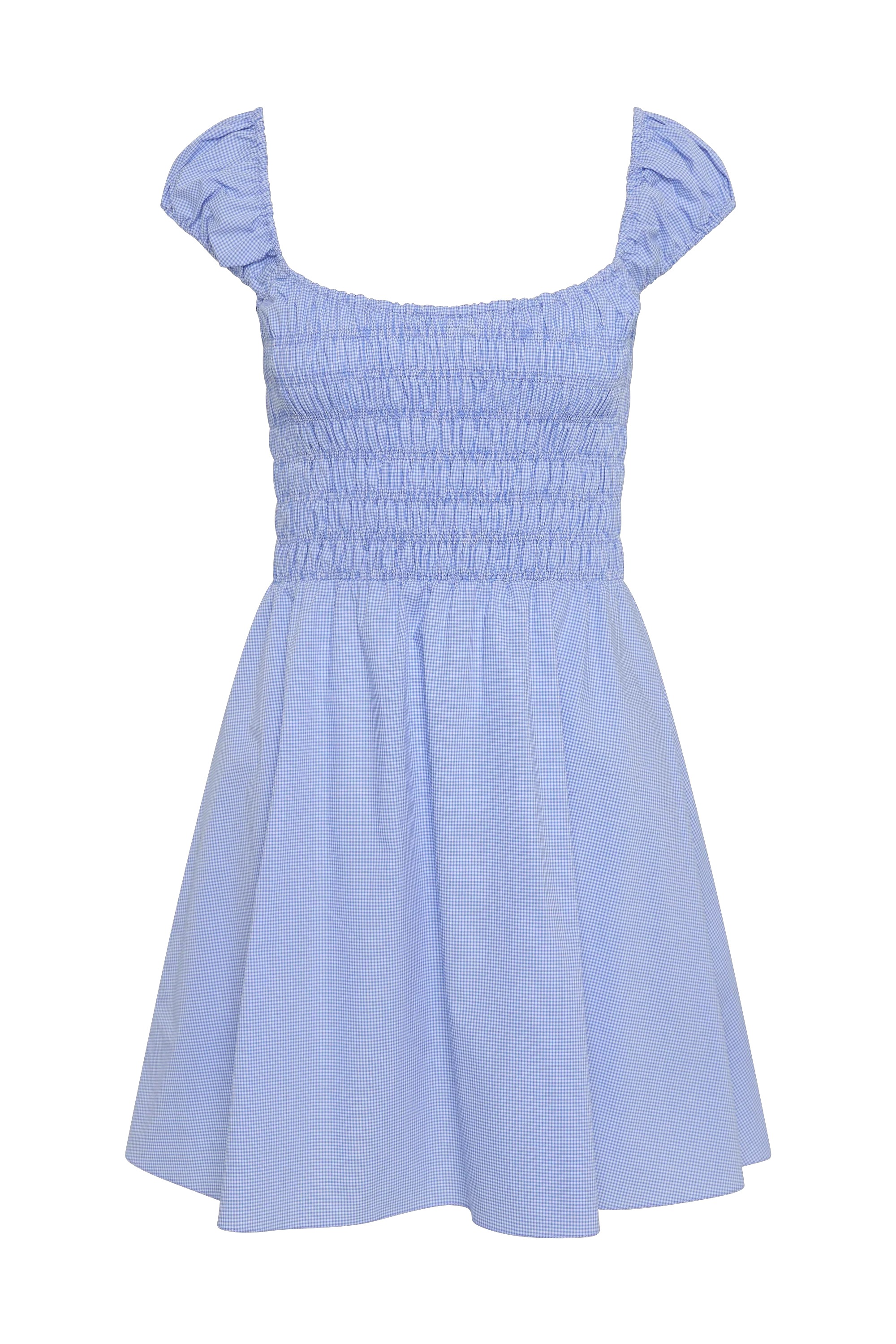 Faithfull - Lene Mini Dress Micro Gingham Soft Blue - Final Sale - Image 7