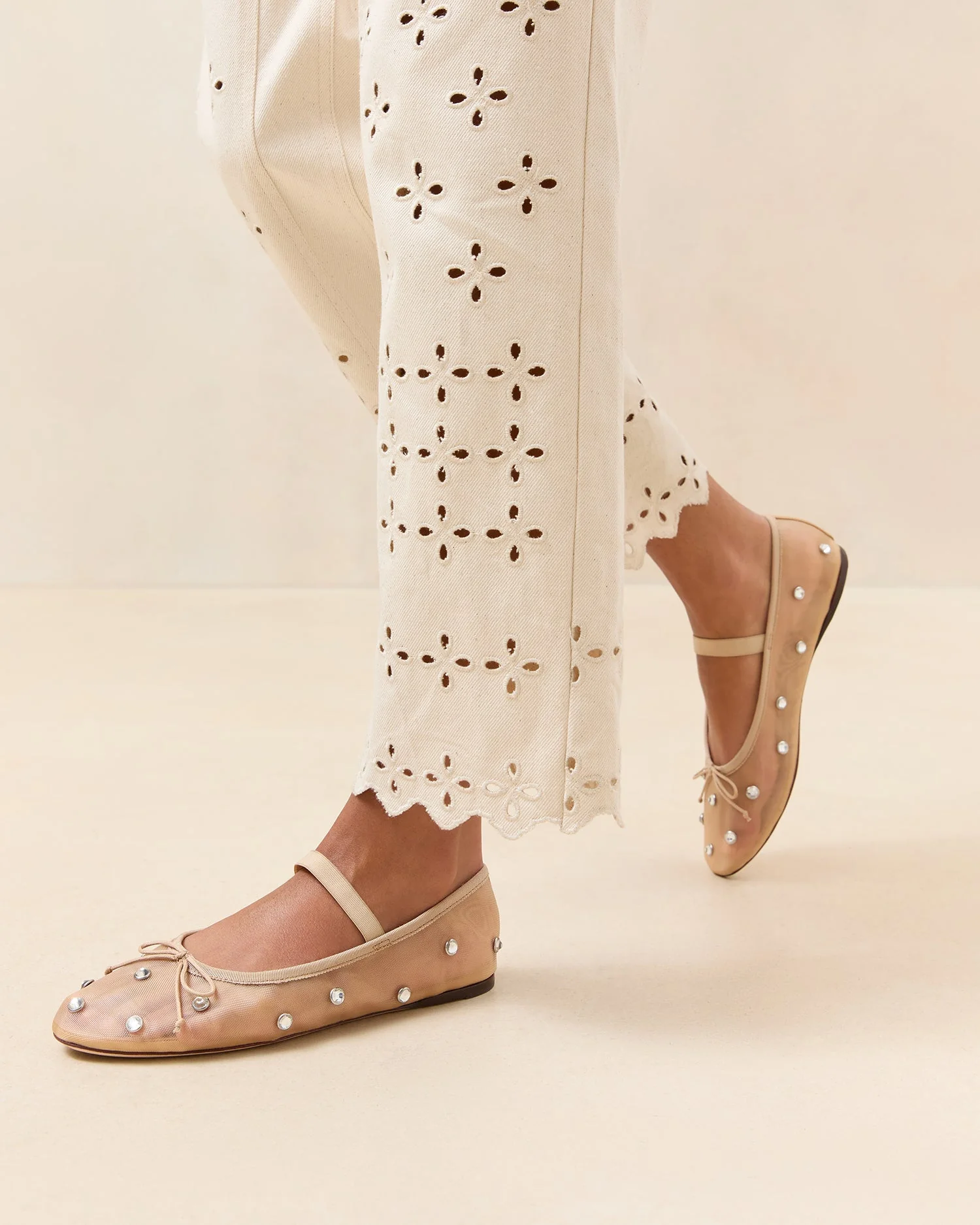 Loeffler Randall - Leonie Caramel/Crystal Ballet Flat - Image 2