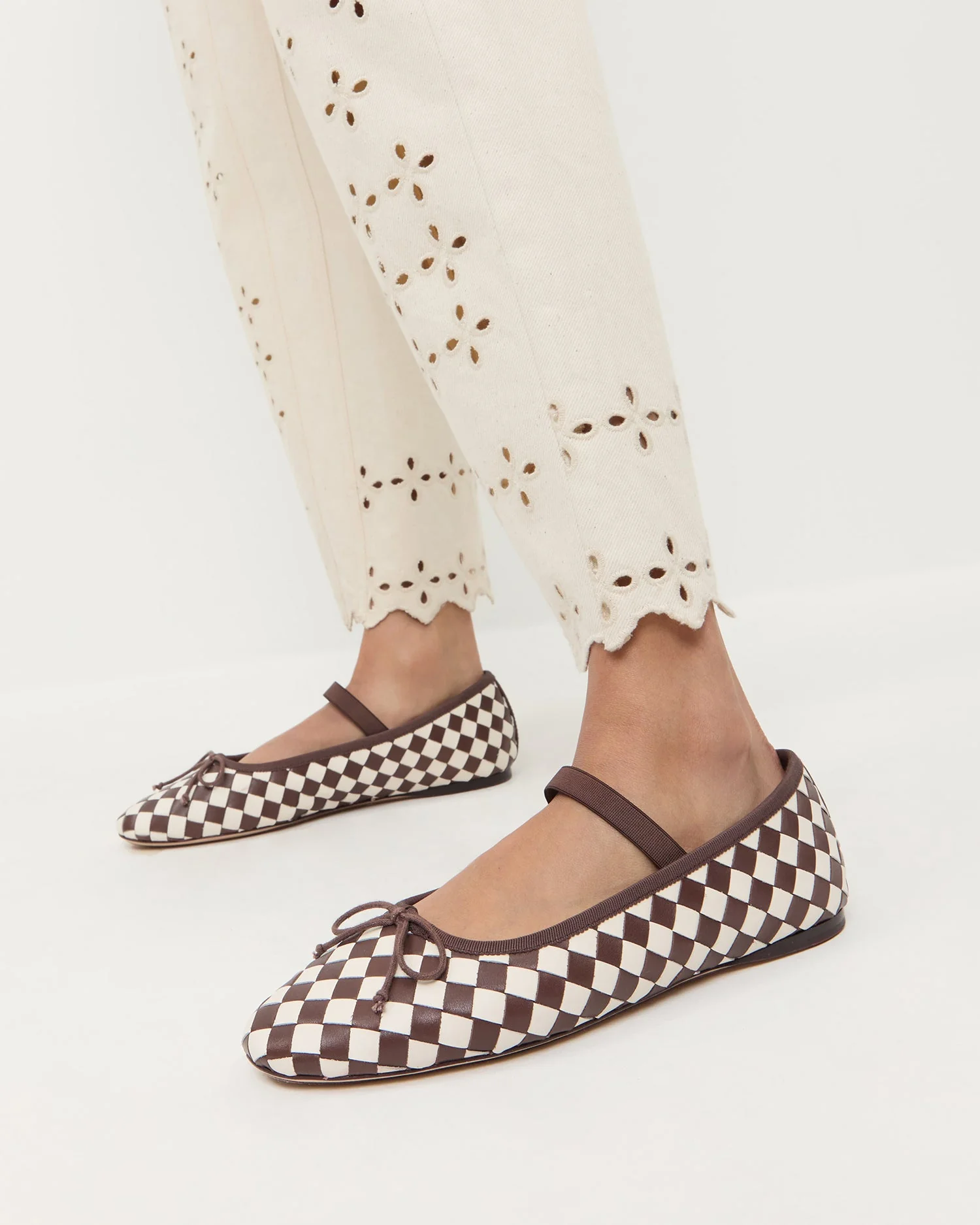 Loeffler Randall - Leonie Chocolate/Cream Woven Ballet Flat - Image 2