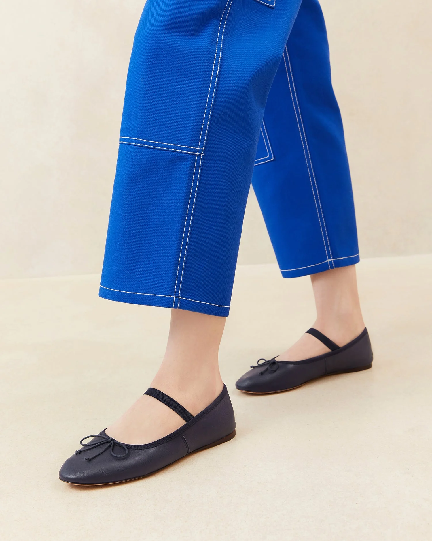 Loeffler Randall - Leonie Navy Leather Ballet Flat - Image 2