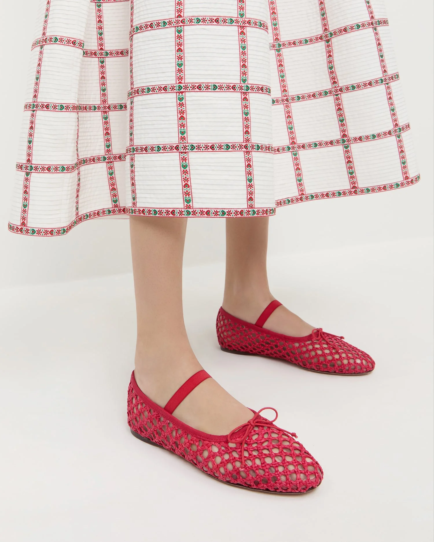 Loeffler Randall - Leonie Red Crochet Ballet Flat - Image 2