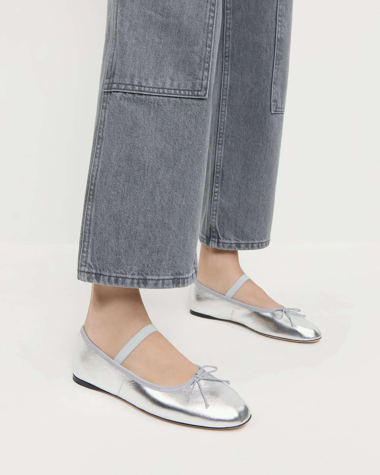 Loeffler Randall - Leonie Silver Leather Ballet Flat - Image 2