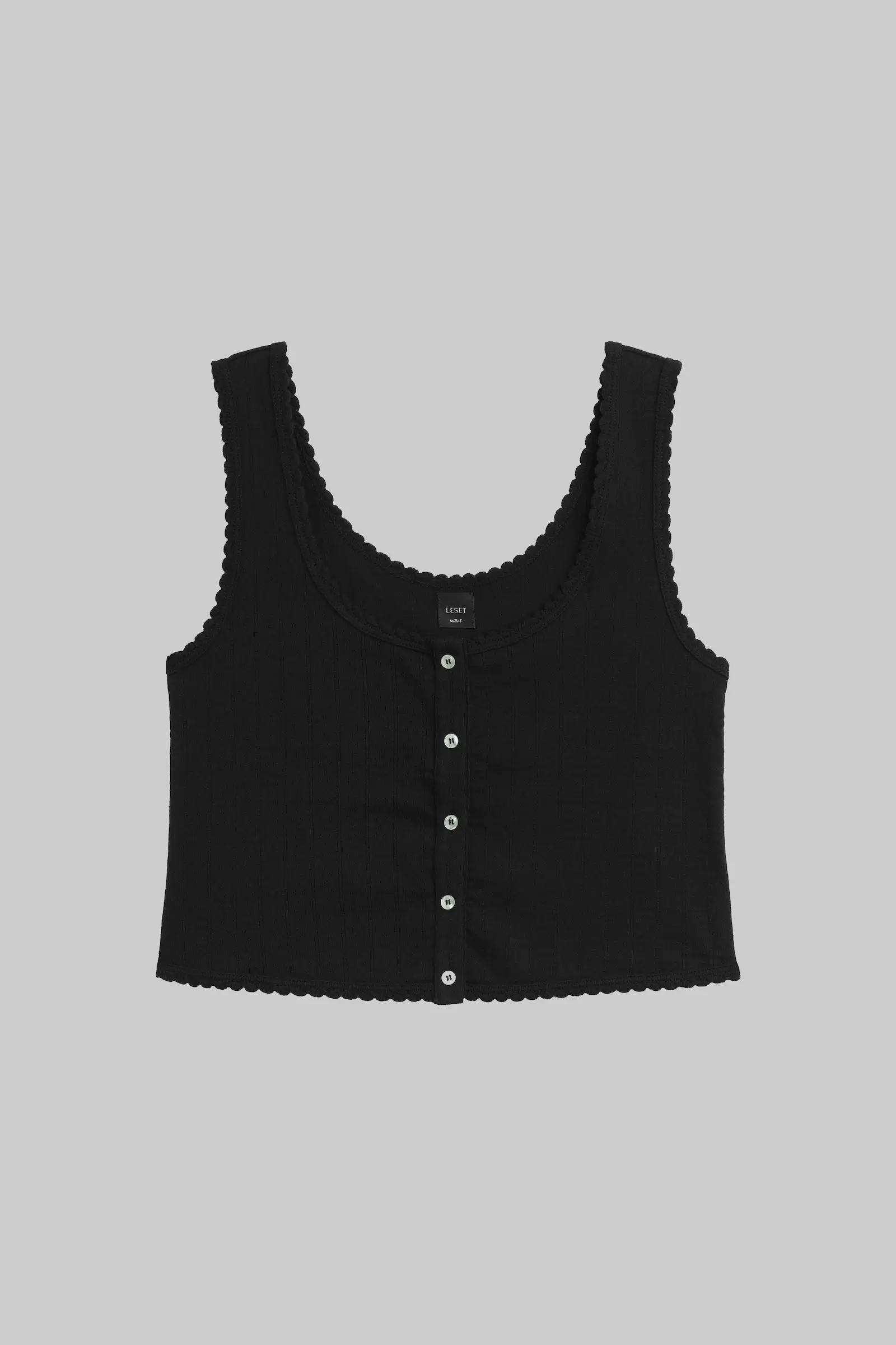 Leset - Pointelle Button Down Tank - Image 2