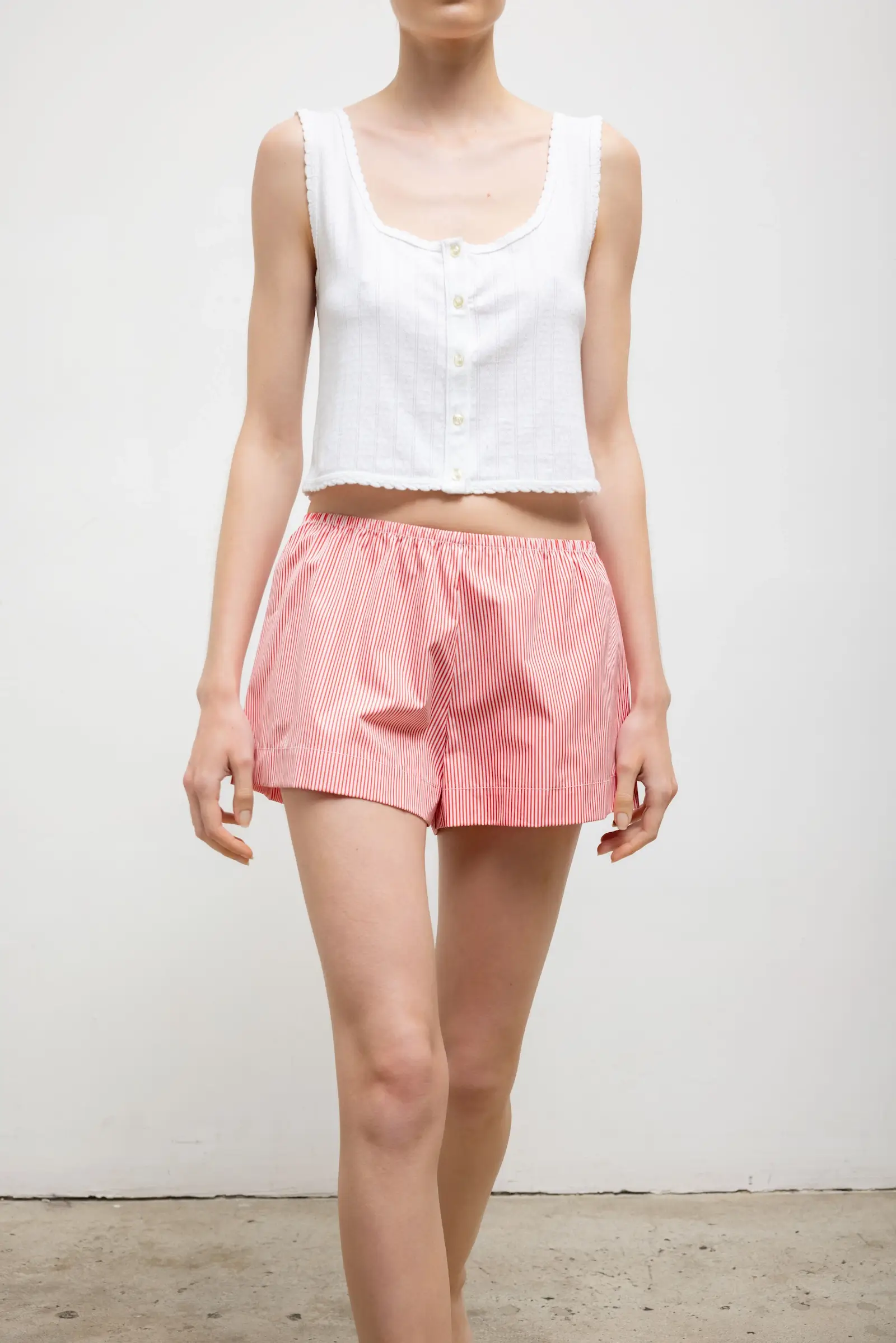 Leset - Pointelle Button Down Tank - Image 5