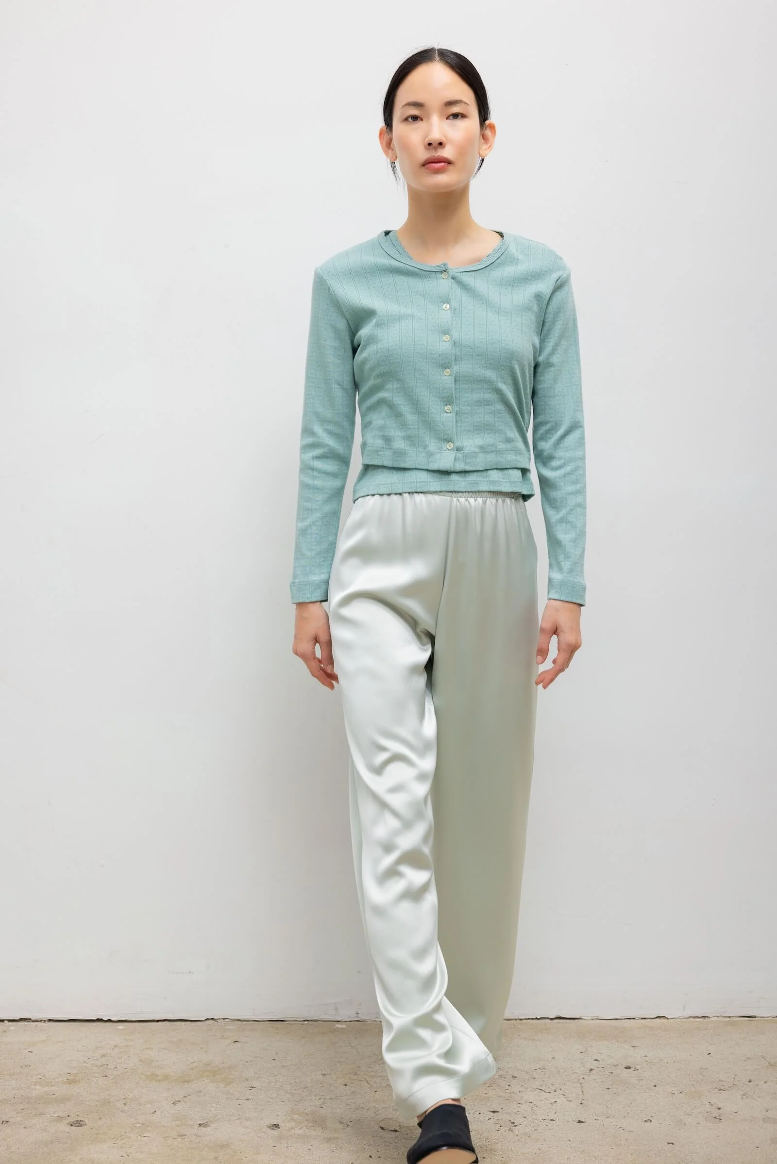 Leset - Pointelle Crop Cardigan - Image 4